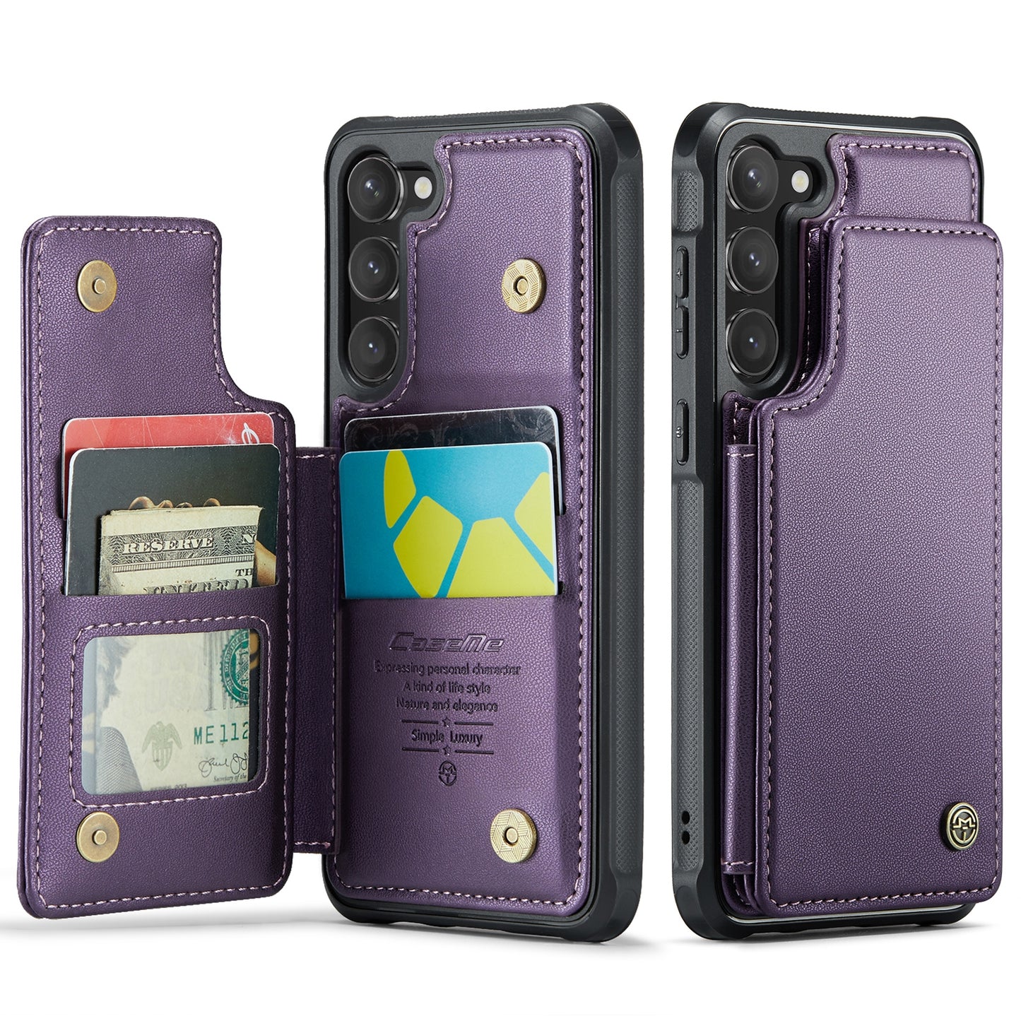 For Samsung Galaxy S23 5G CaseMe C22 Card Slots Holder RFID Anti-theft Phone Case