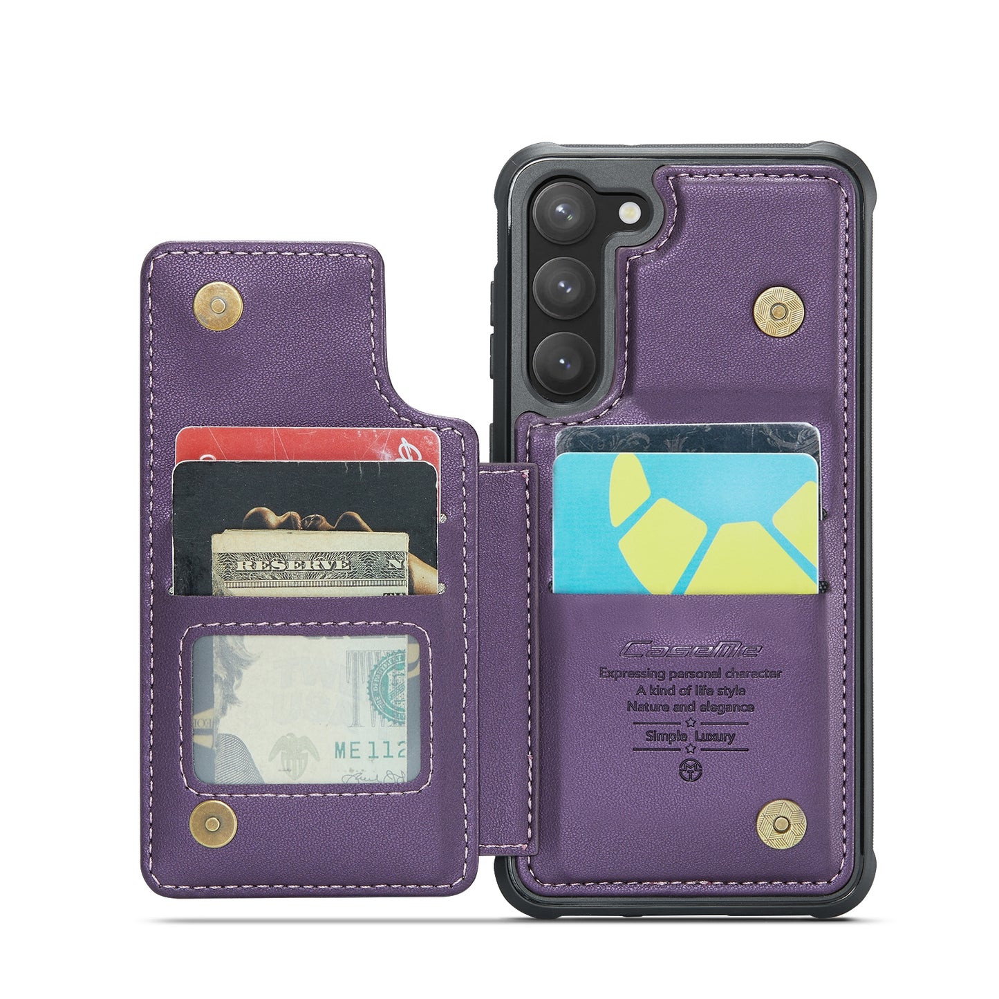 For Samsung Galaxy S23 5G CaseMe C22 Card Slots Holder RFID Anti-theft Phone Case