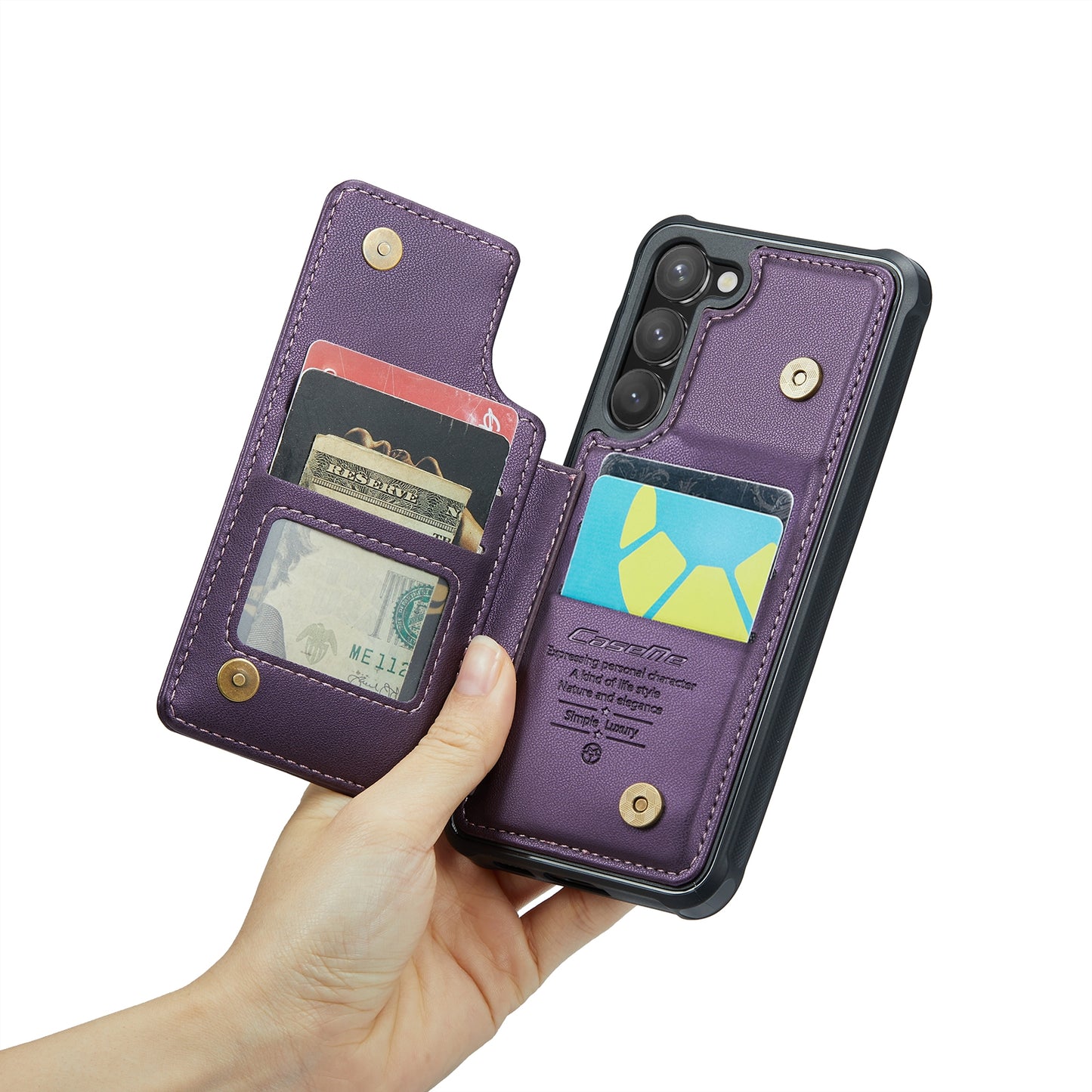 For Samsung Galaxy S23 5G CaseMe C22 Card Slots Holder RFID Anti-theft Phone Case