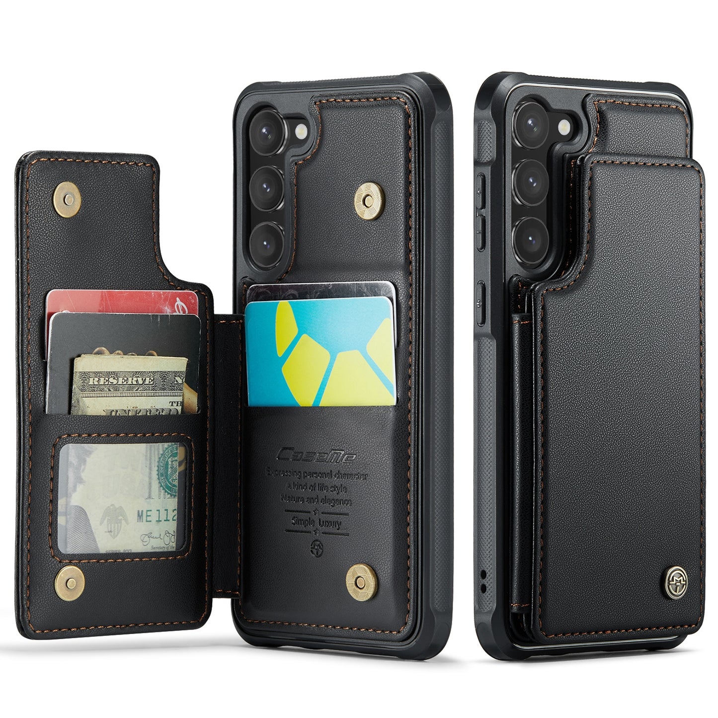 For Samsung Galaxy S23 5G CaseMe C22 Card Slots Holder RFID Anti-theft Phone Case