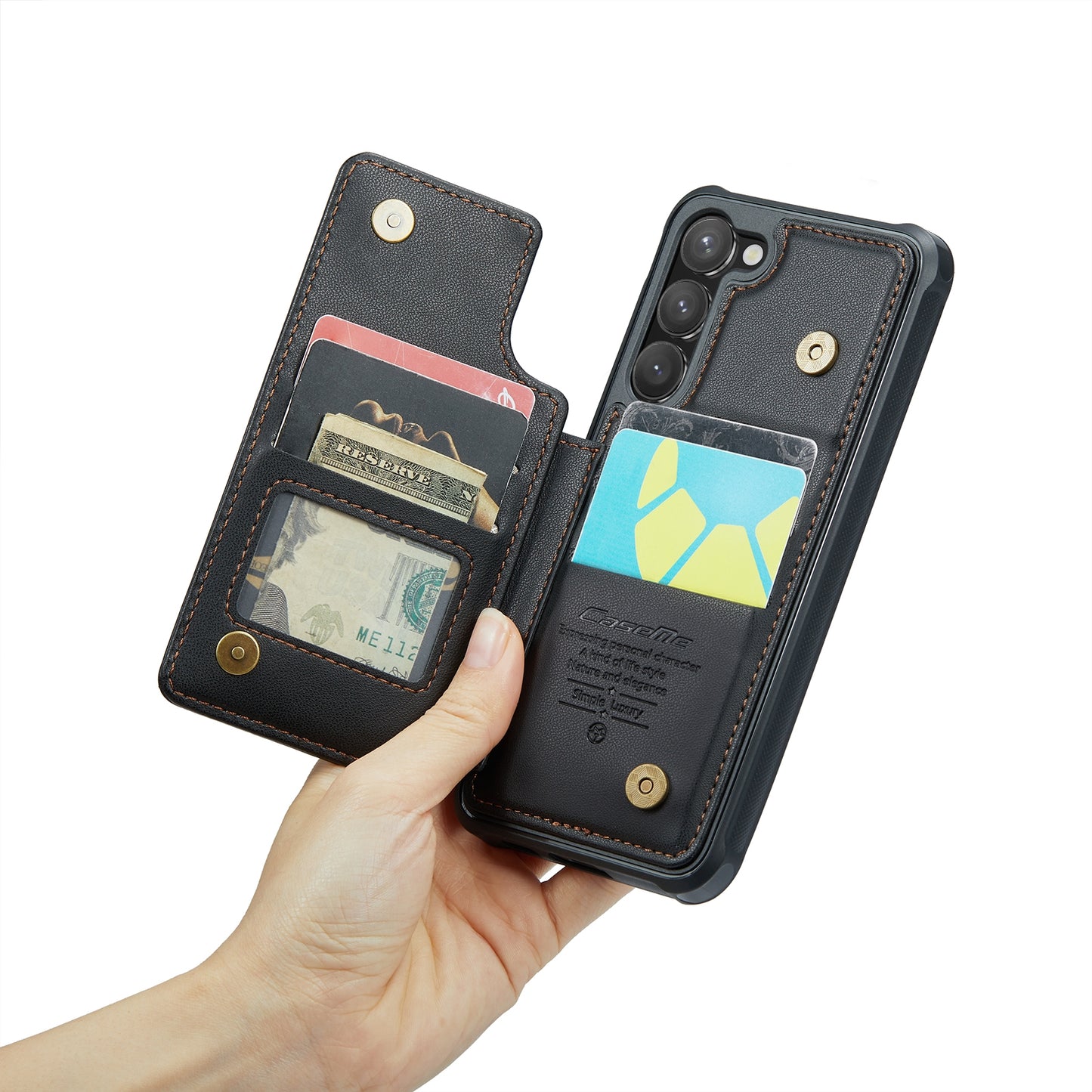 For Samsung Galaxy S23 5G CaseMe C22 Card Slots Holder RFID Anti-theft Phone Case