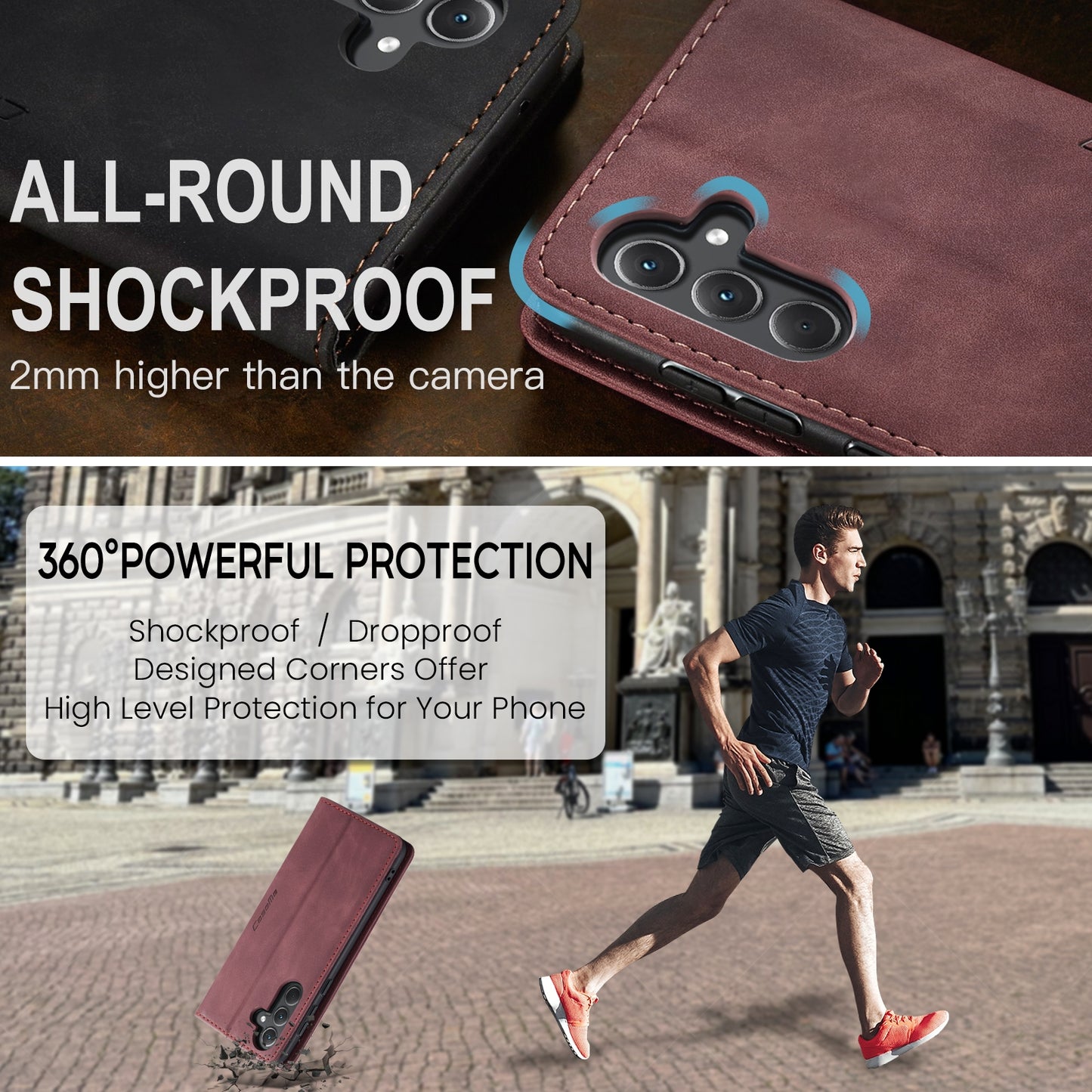 For Samsung Galaxy A35 5G Leather Wallet Case with Flip Stand and Card Slots - Elegant Design