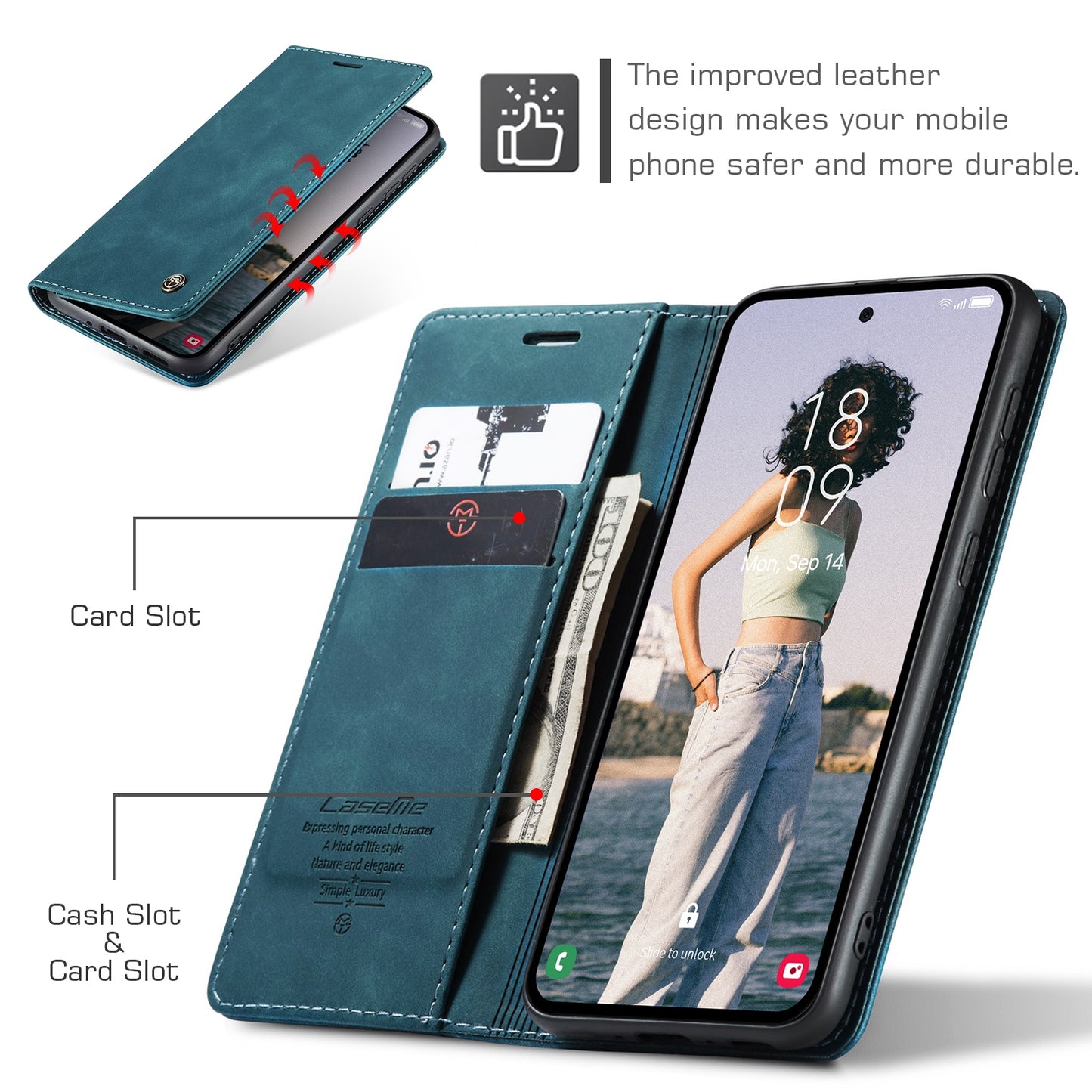For Samsung Galaxy A35 5G Leather Wallet Case with Flip Stand and Card Slots - Elegant Design