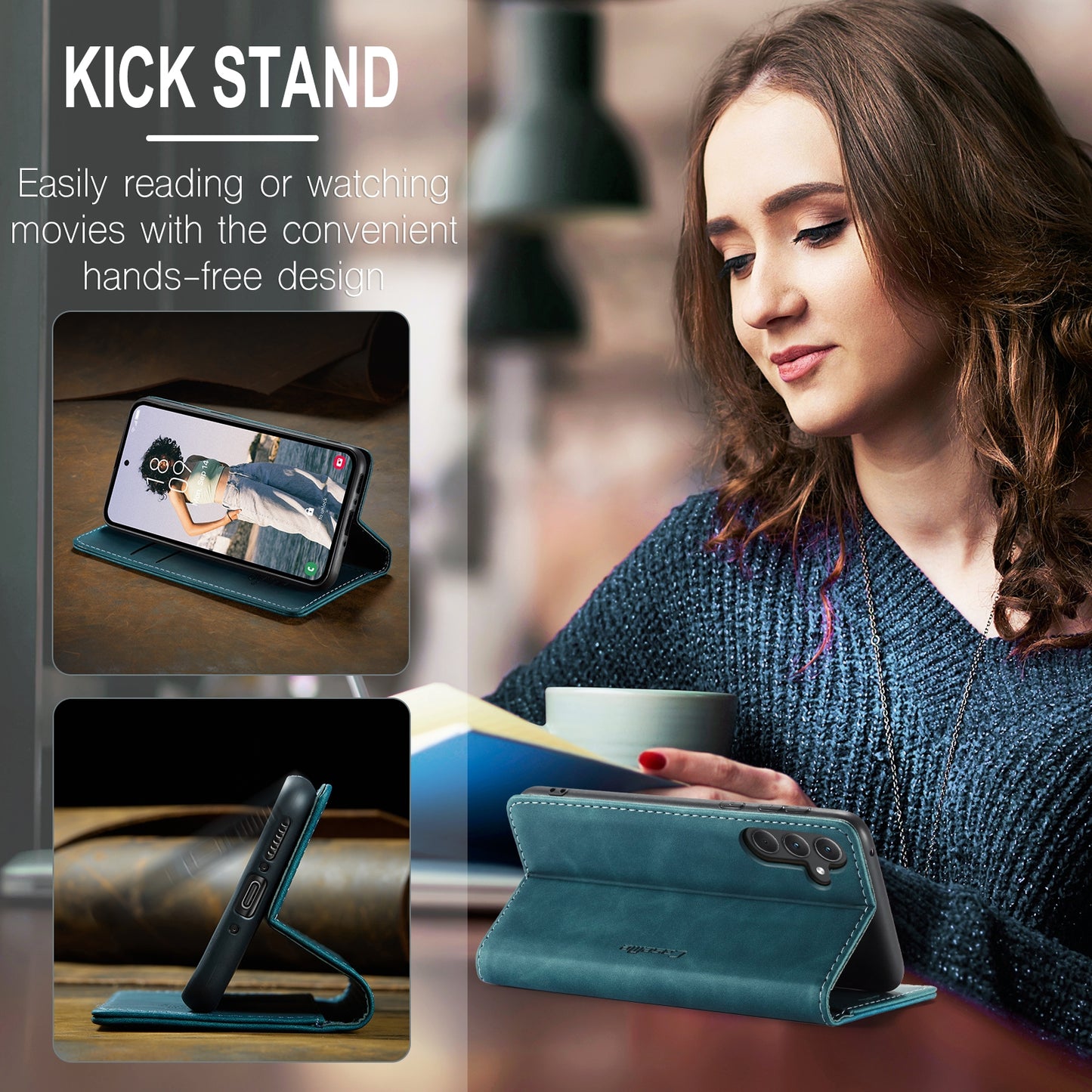 For Samsung Galaxy A35 5G Leather Wallet Case with Flip Stand and Card Slots - Elegant Design