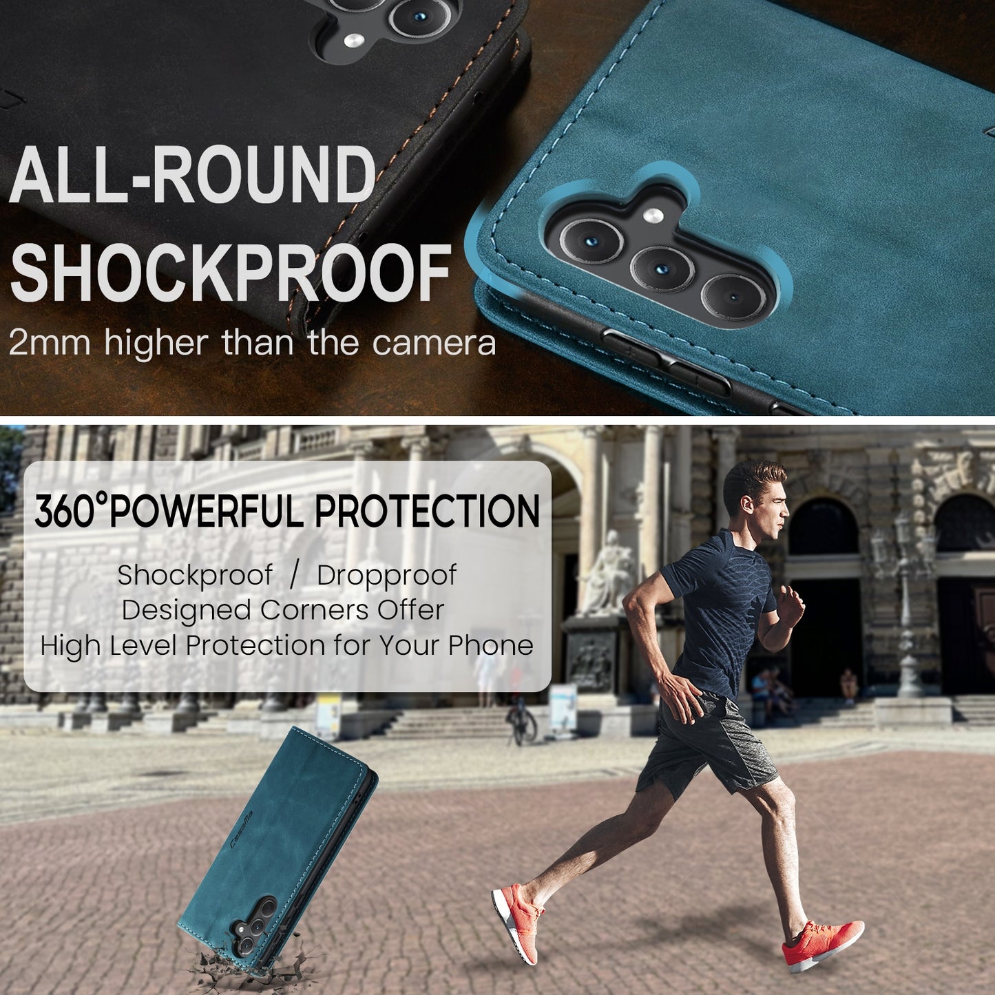 For Samsung Galaxy A35 5G Leather Wallet Case with Flip Stand and Card Slots - Elegant Design