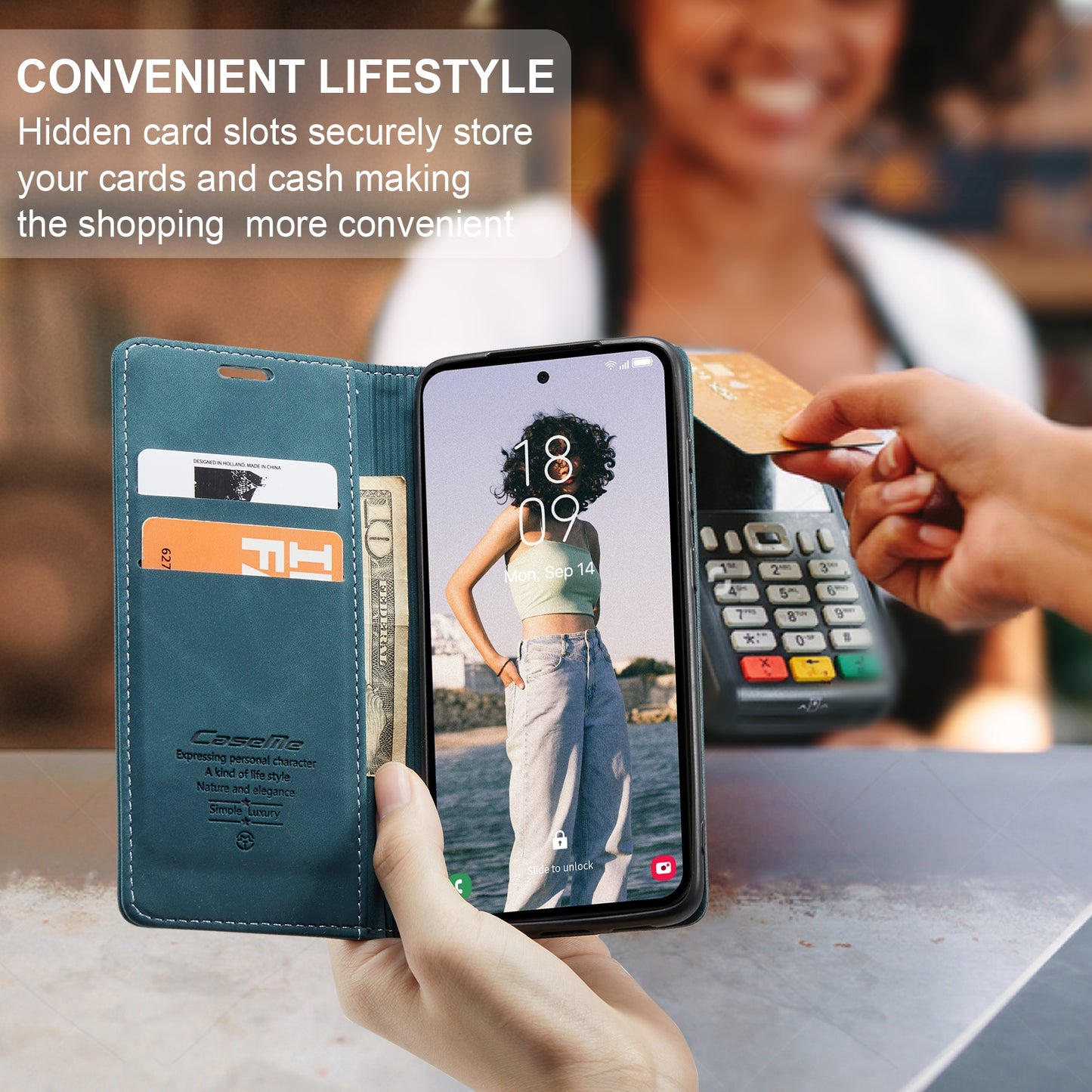 For Samsung Galaxy A35 5G Leather Wallet Case with Flip Stand and Card Slots - Elegant Design