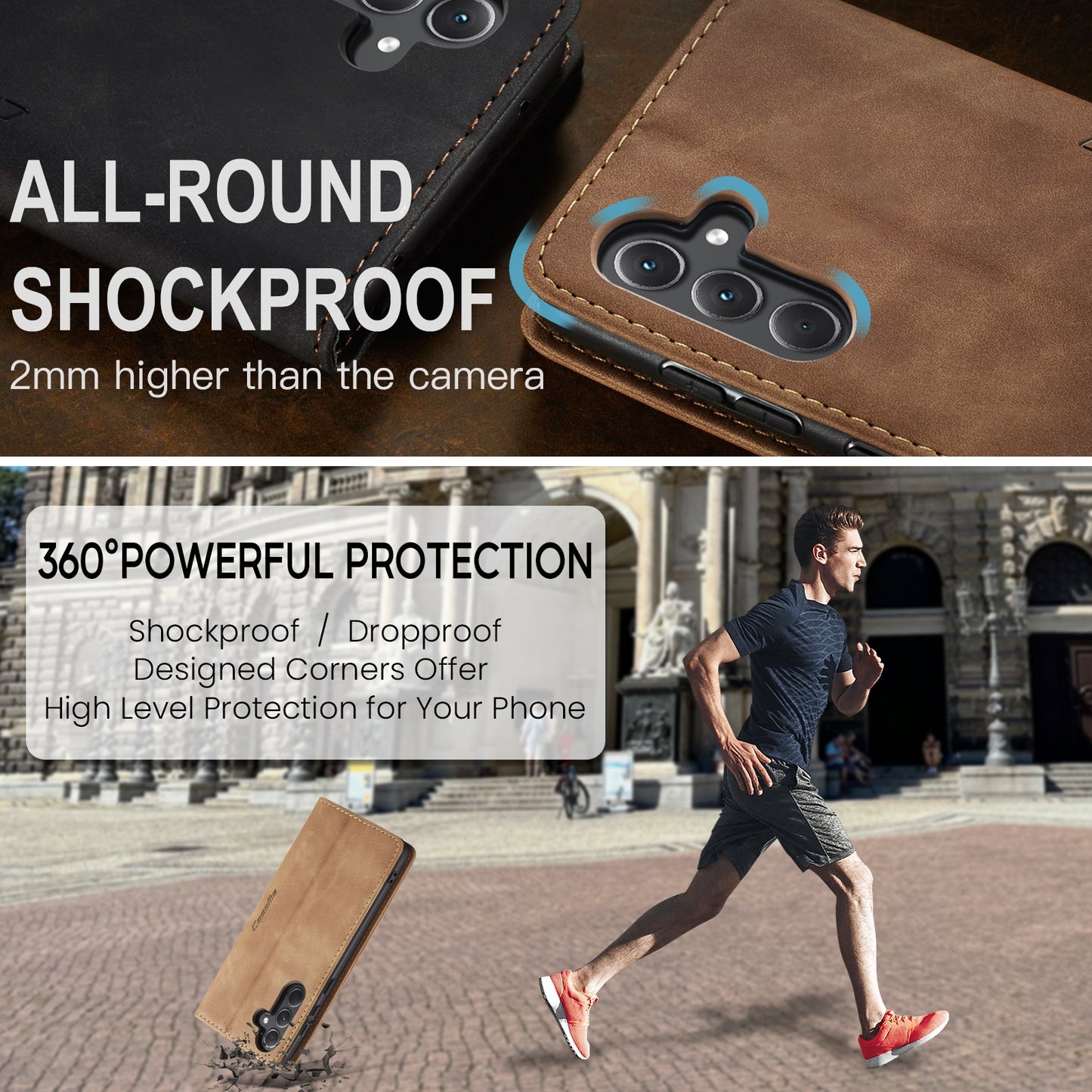 For Samsung Galaxy A35 5G Leather Wallet Case with Flip Stand and Card Slots - Elegant Design