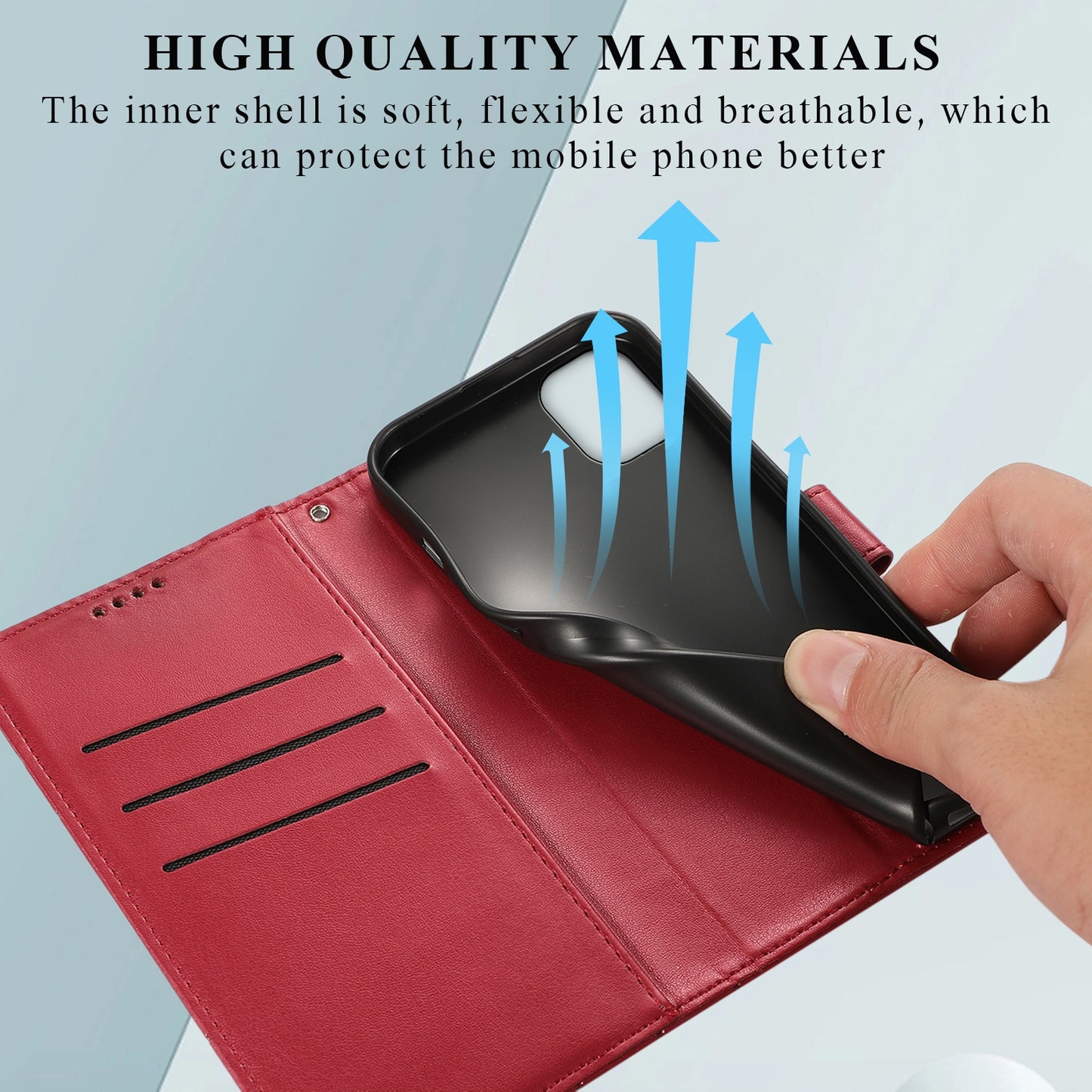 For Samsung Galaxy A04e Genuine Leather Texture Embossed Line Phone Case with Card Wallet & Kickstand