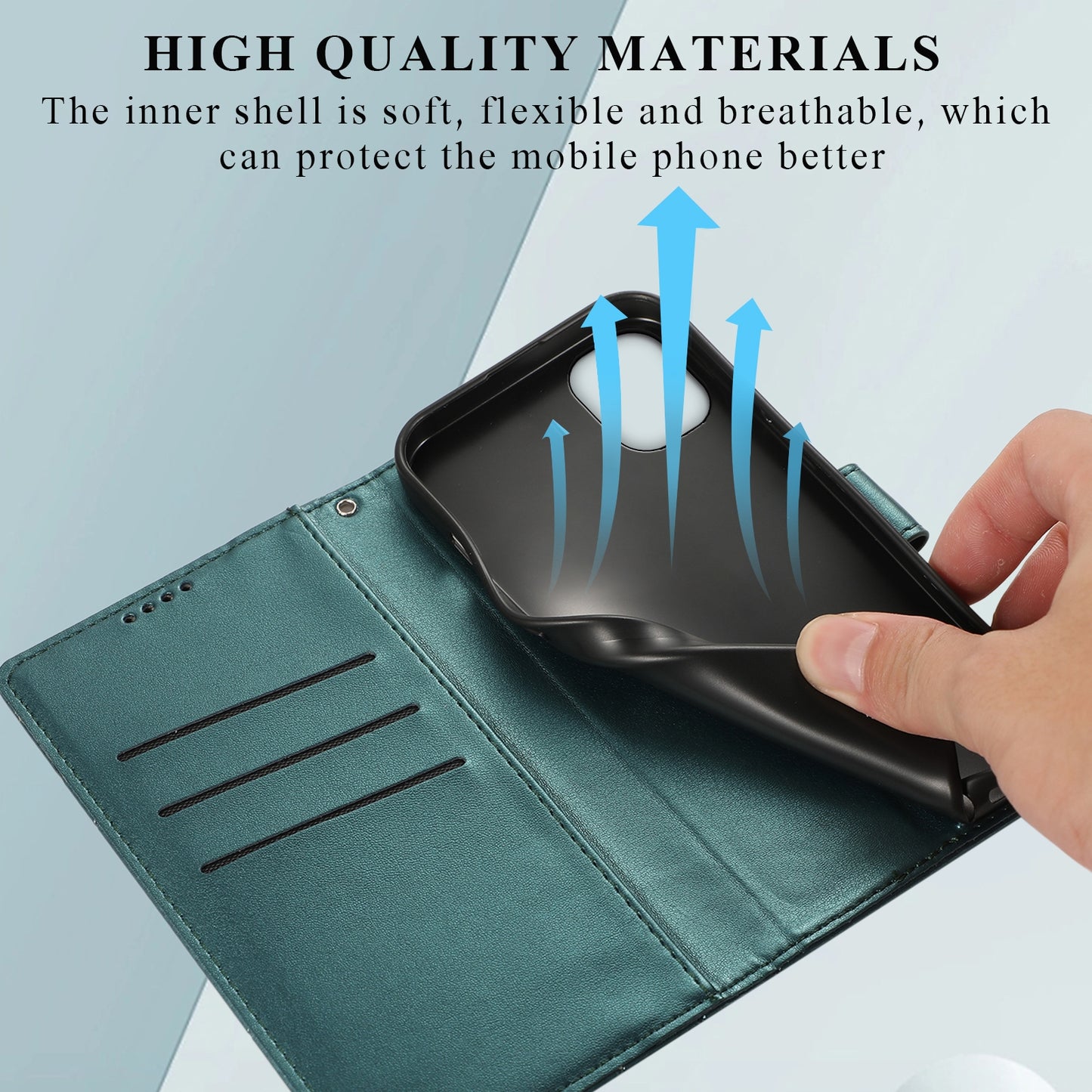 For Samsung Galaxy A04e Genuine Leather Texture Embossed Line Phone Case with Card Wallet & Kickstand