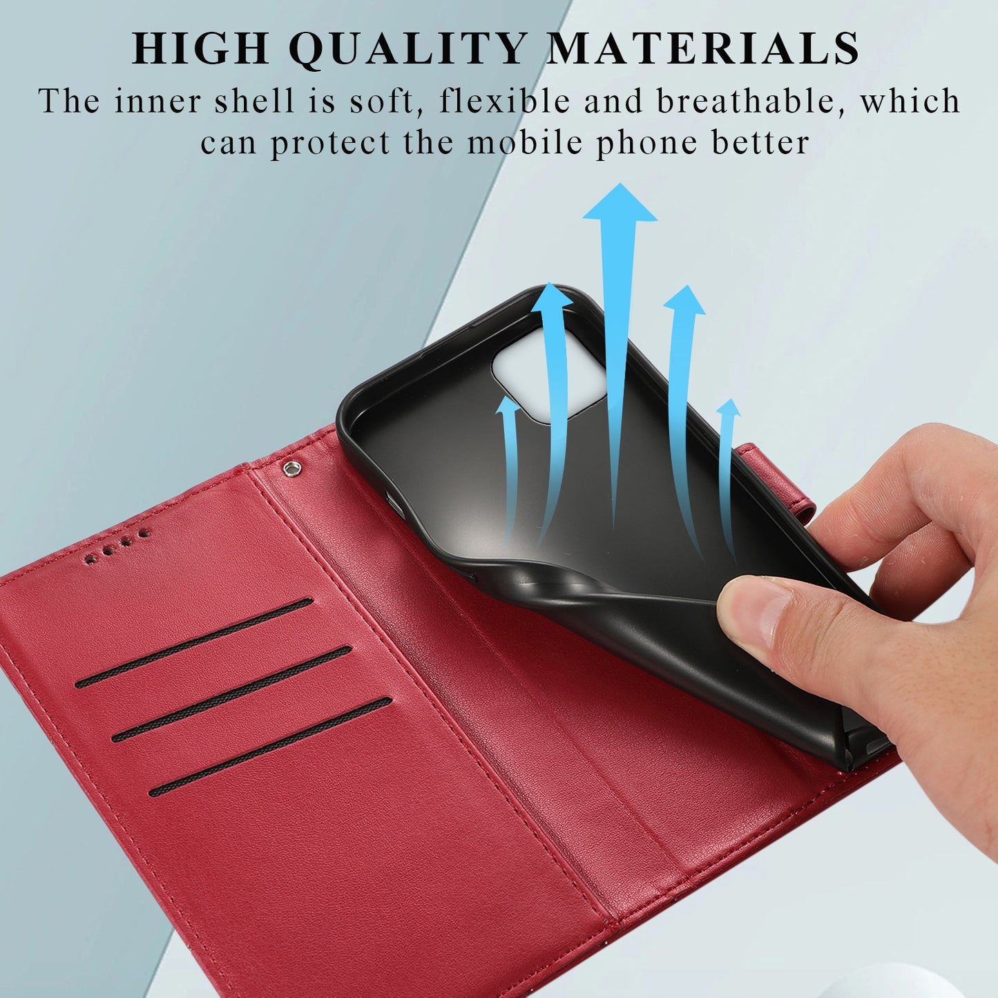 For Samsung Galaxy A05 Genuine Leather Texture Embossed Line Phone Case with Card Wallet & Kickstand