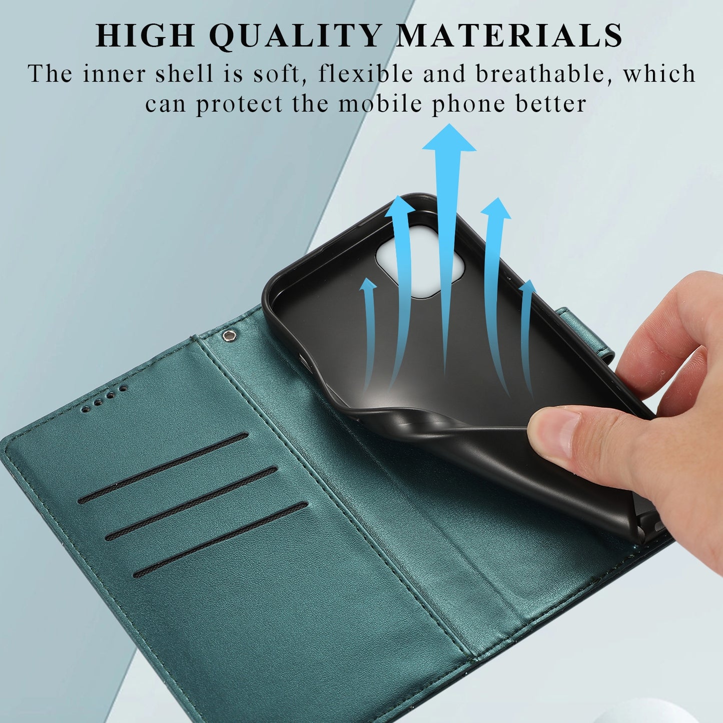 For Samsung Galaxy A05 Genuine Leather Texture Embossed Line Phone Case with Card Wallet & Kickstand