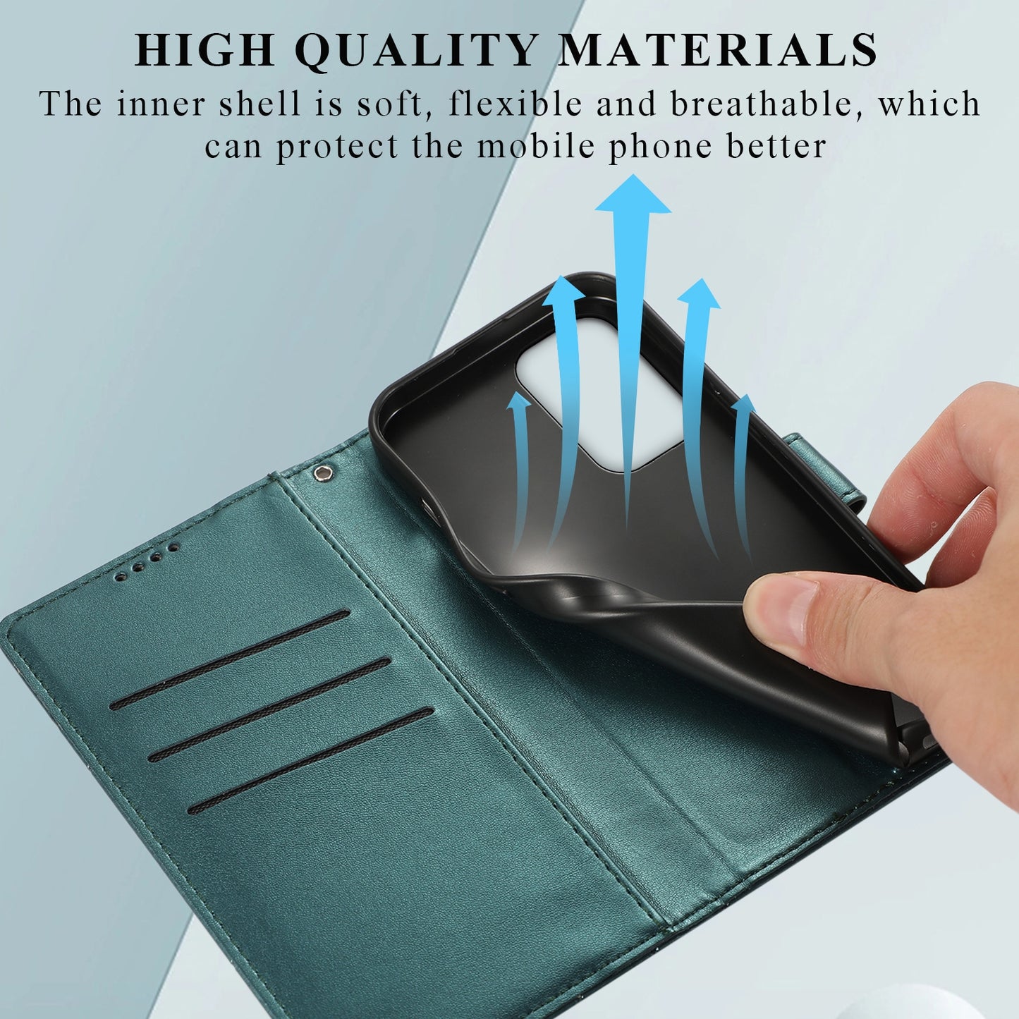 For Samsung Galaxy A33 5G Genuine Leather Texture Embossed Line Phone Case with Card Wallet & Kickstand