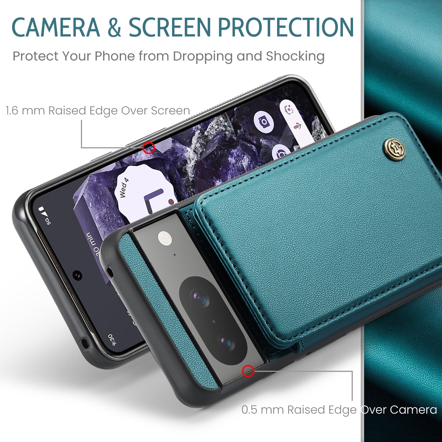 For Google Pixel 8 CaseMe C22 Card Slots Holder RFID Anti-theft Phone Case