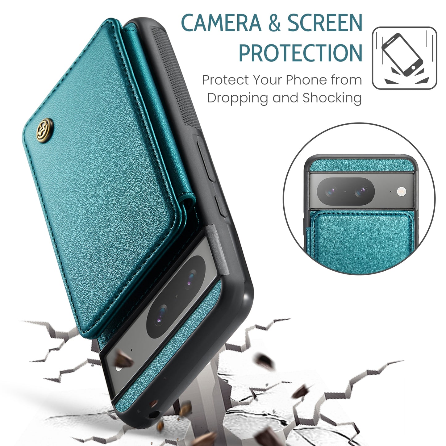 For Google Pixel 8 CaseMe C22 Card Slots Holder RFID Anti-theft Phone Case