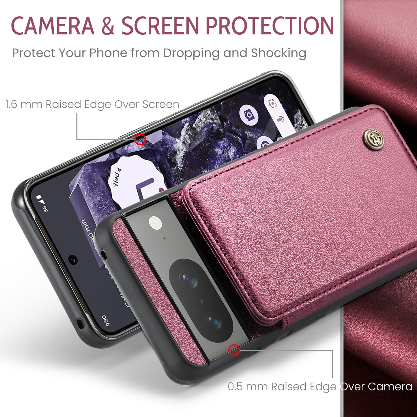 For Google Pixel 8 CaseMe C22 Card Slots Holder RFID Anti-theft Phone Case