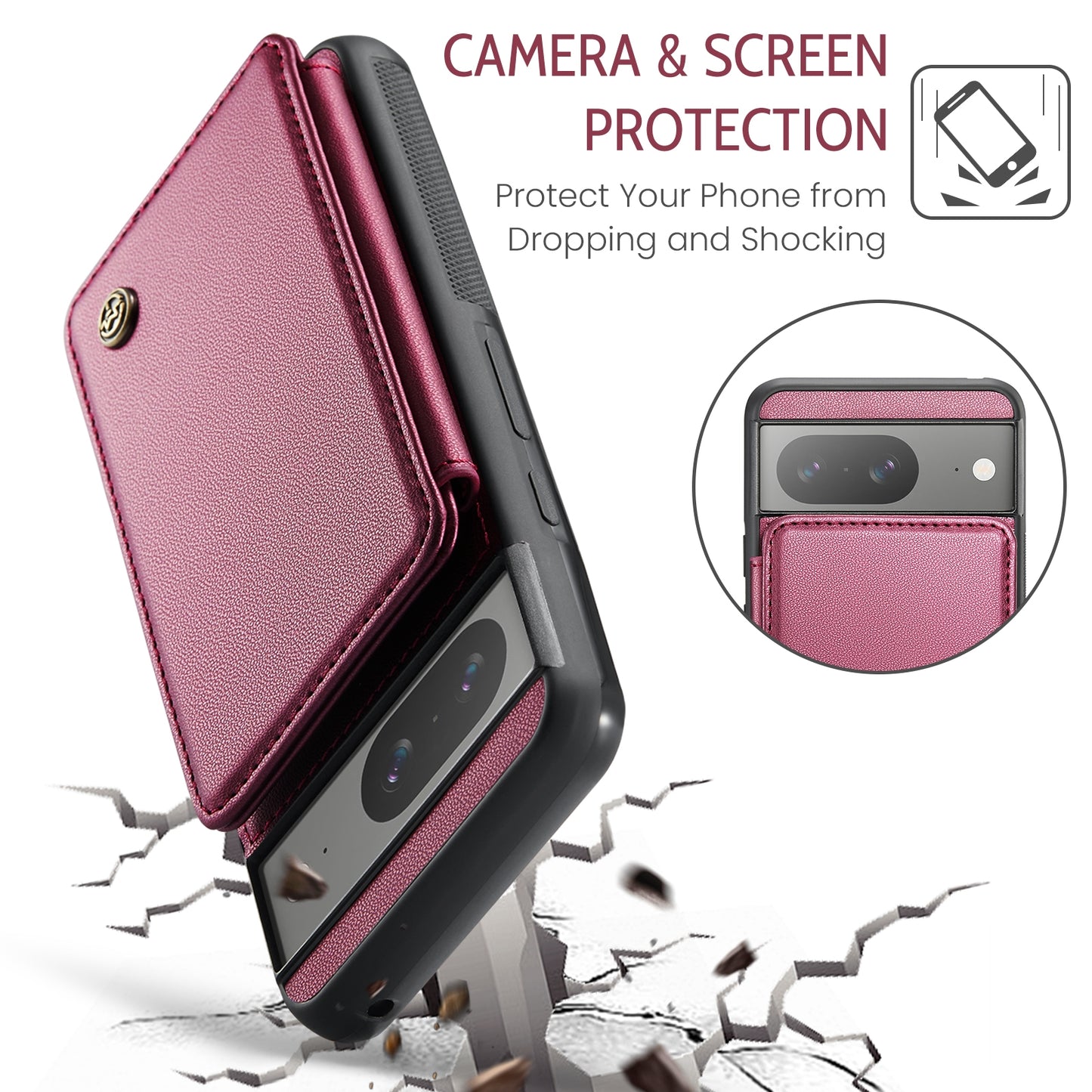 For Google Pixel 8 CaseMe C22 Card Slots Holder RFID Anti-theft Phone Case