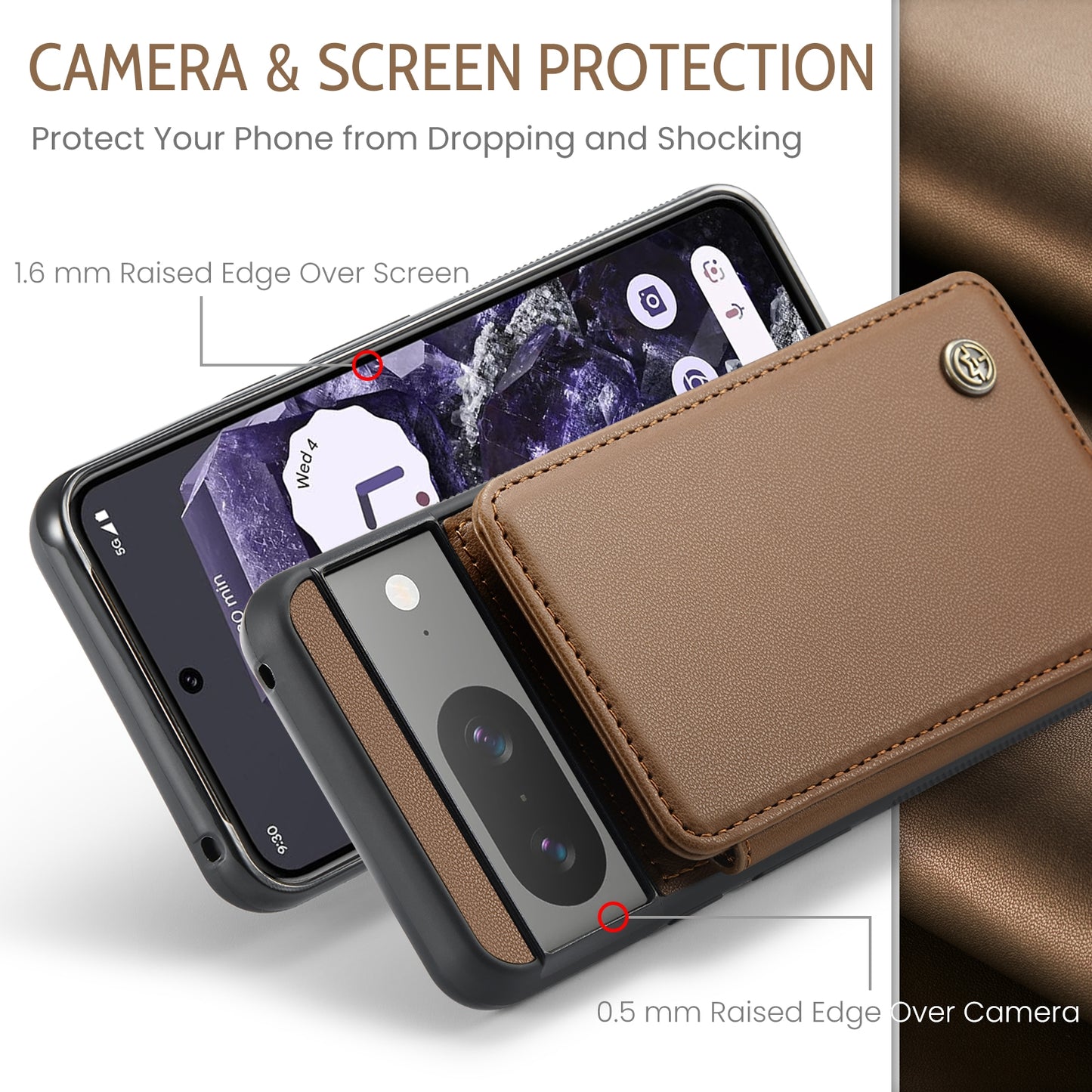 For Google Pixel 8 CaseMe C22 Card Slots Holder RFID Anti-theft Phone Case