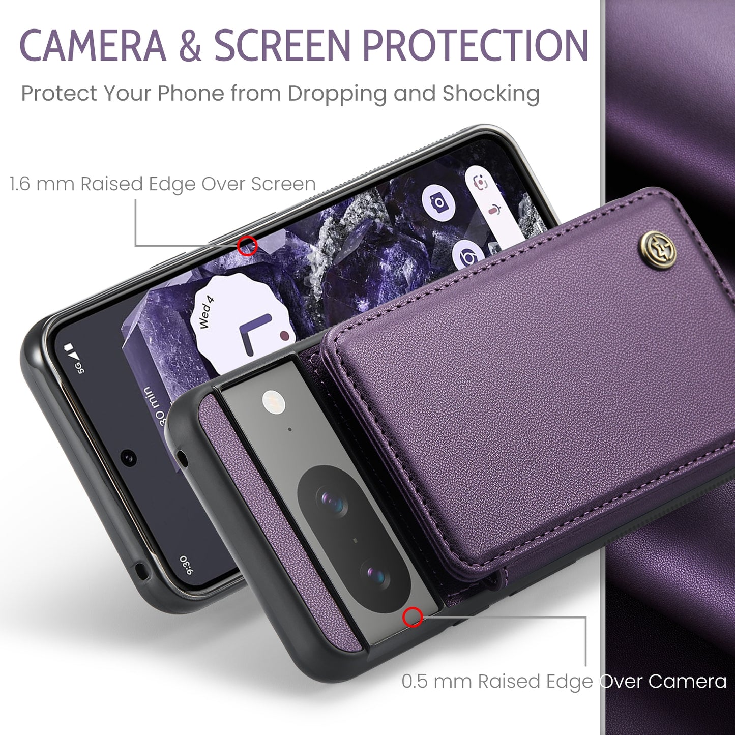 For Google Pixel 8 CaseMe C22 Card Slots Holder RFID Anti-theft Phone Case
