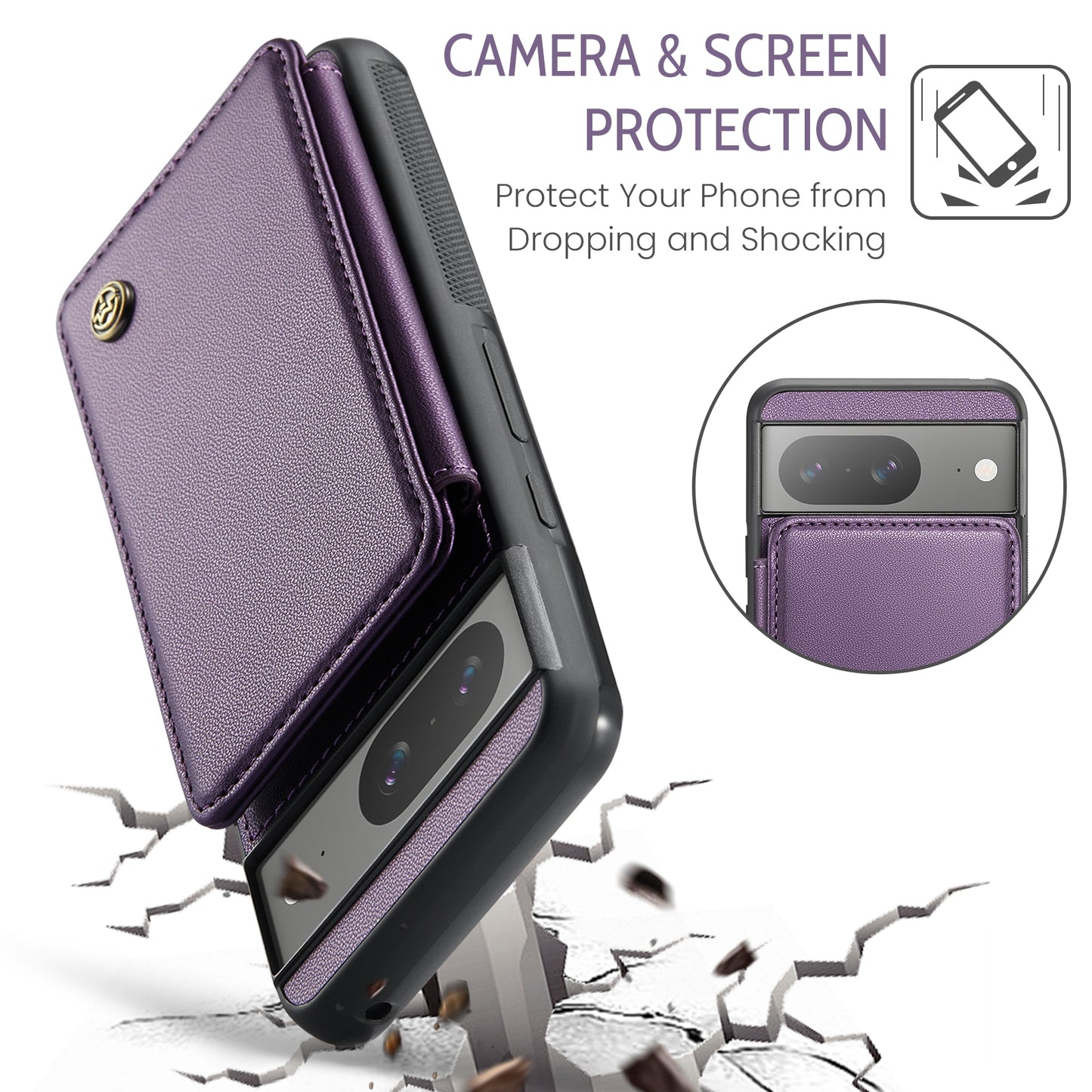For Google Pixel 8 CaseMe C22 Card Slots Holder RFID Anti-theft Phone Case