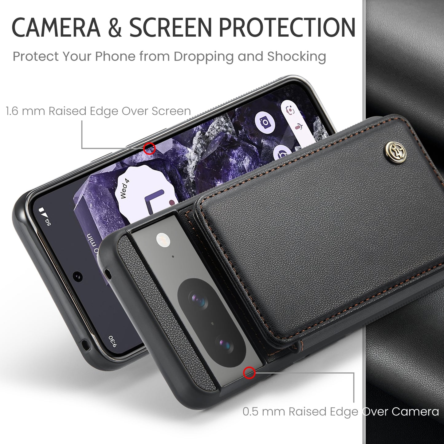 For Google Pixel 8 CaseMe C22 Card Slots Holder RFID Anti-theft Phone Case