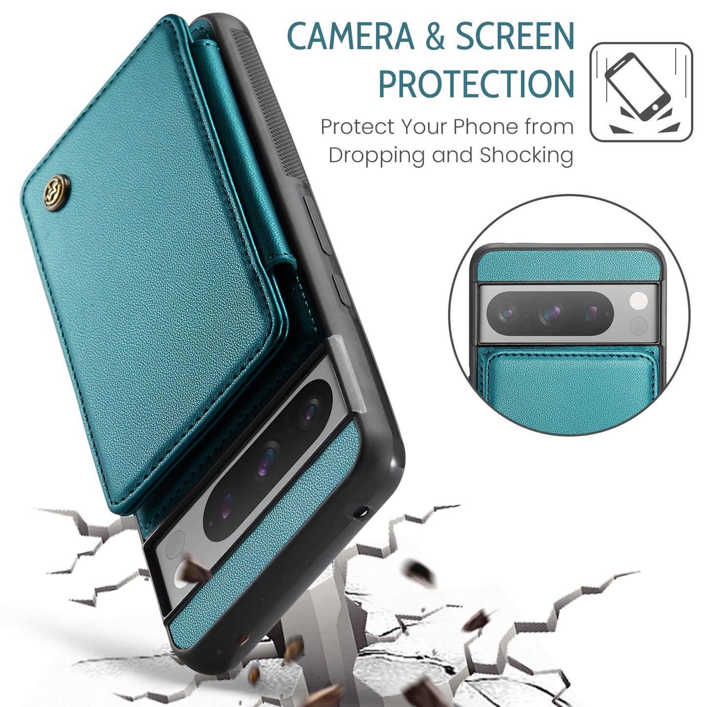 For Google Pixel 8 Pro CaseMe C22 Card Slots Holder RFID Anti-theft Phone Case