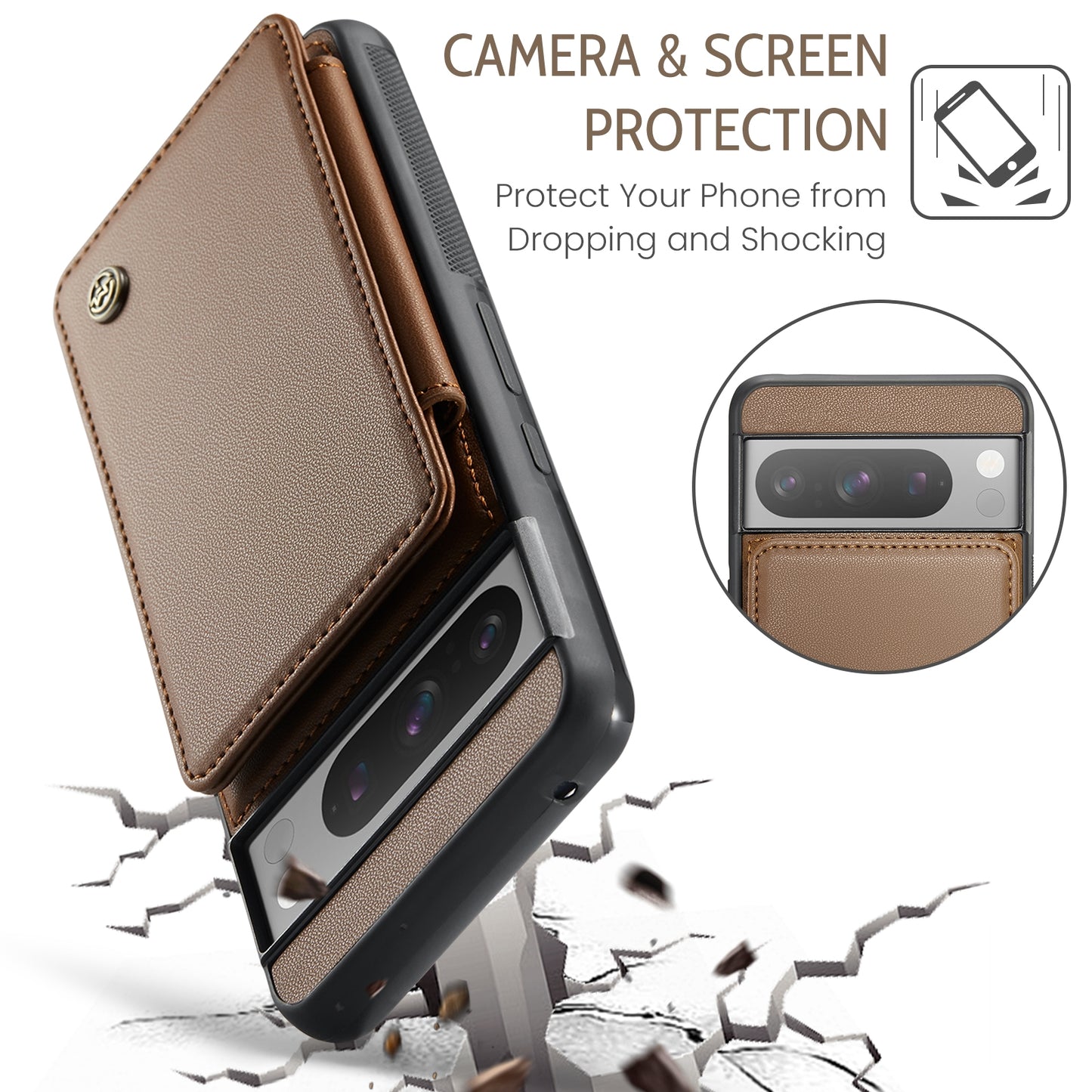 For Google Pixel 8 Pro CaseMe C22 Card Slots Holder RFID Anti-theft Phone Case