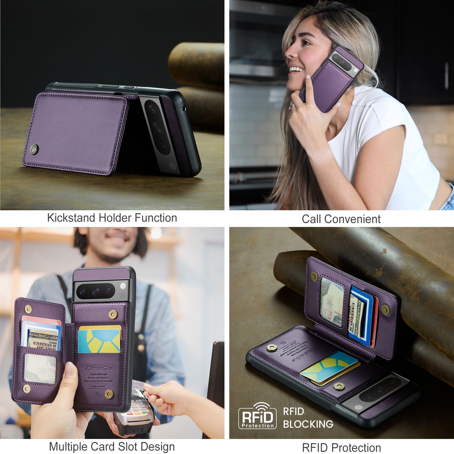 For Google Pixel 8 Pro CaseMe C22 Card Slots Holder RFID Anti-theft Phone Case