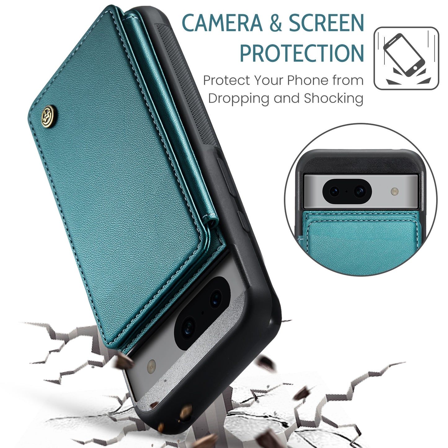 For Google Pixel 8A CaseMe C22 Card Slots Holder RFID Anti-theft Phone Case