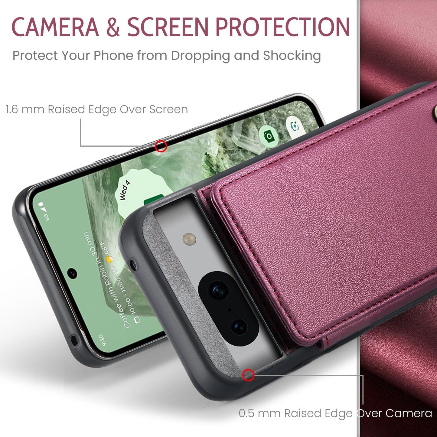 For Google Pixel 8A CaseMe C22 Card Slots Holder RFID Anti-theft Phone Case