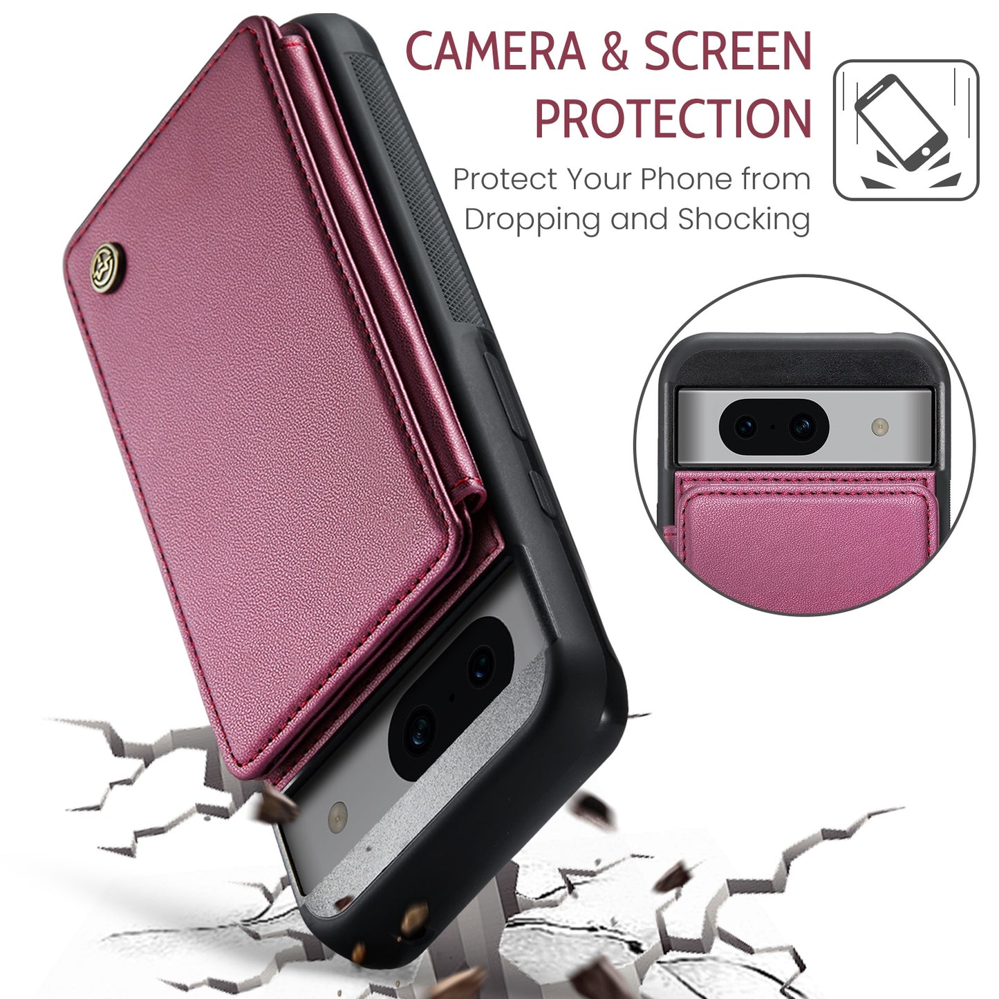 For Google Pixel 8A CaseMe C22 Card Slots Holder RFID Anti-theft Phone Case