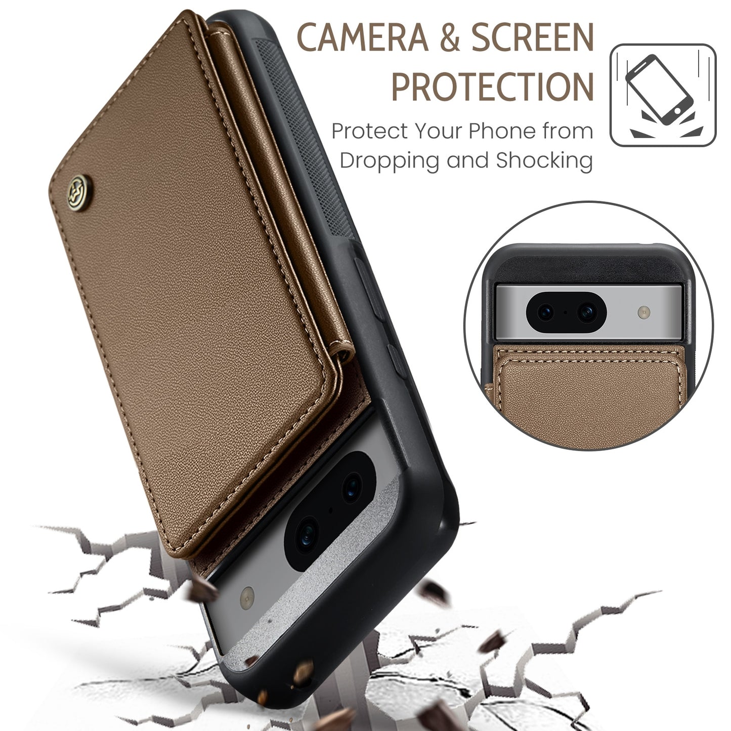 For Google Pixel 8A CaseMe C22 Card Slots Holder RFID Anti-theft Phone Case