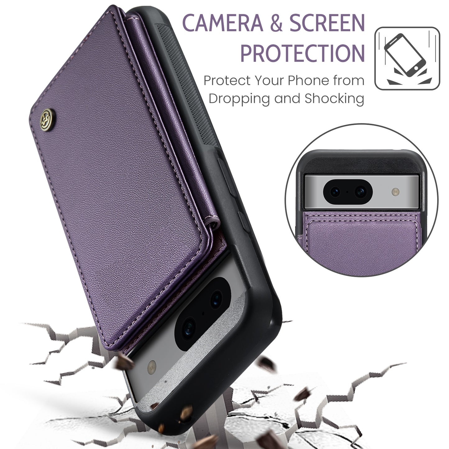 For Google Pixel 8A CaseMe C22 Card Slots Holder RFID Anti-theft Phone Case