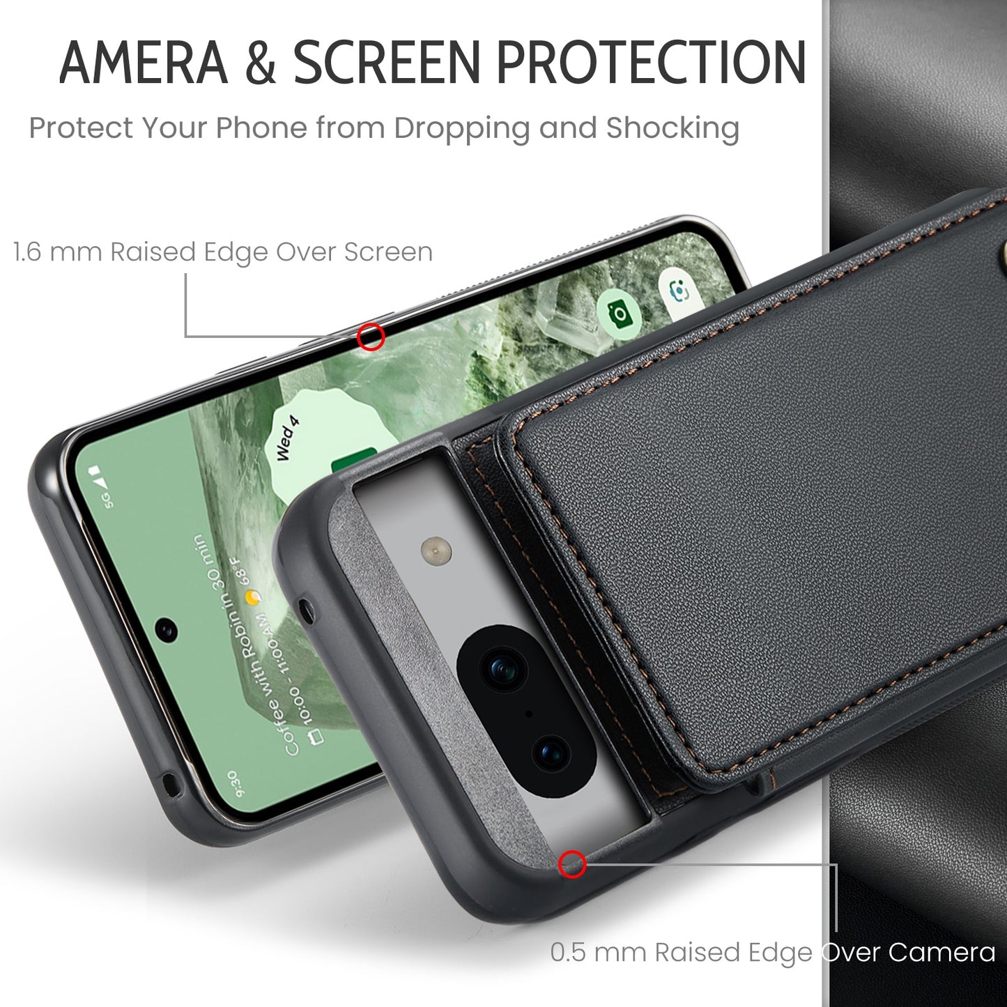For Google Pixel 8A CaseMe C22 Card Slots Holder RFID Anti-theft Phone Case