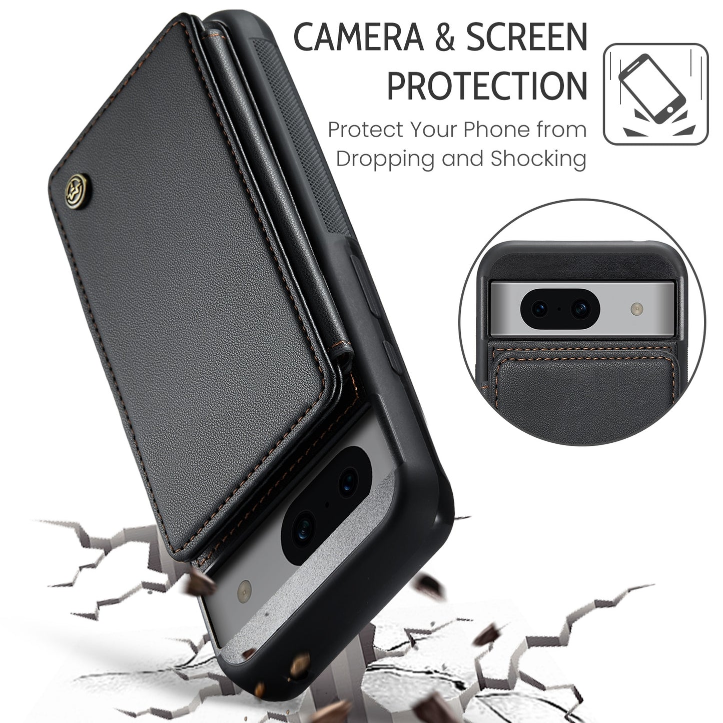 For Google Pixel 8A CaseMe C22 Card Slots Holder RFID Anti-theft Phone Case