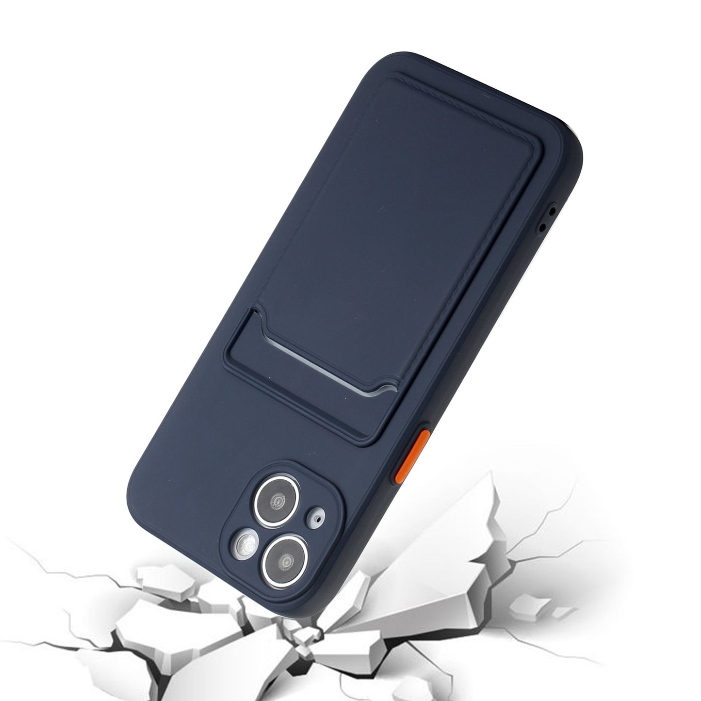 For Apple iPhone 15 Shockproof TPU Case with Card Holder - Durable & Lightweight Design
