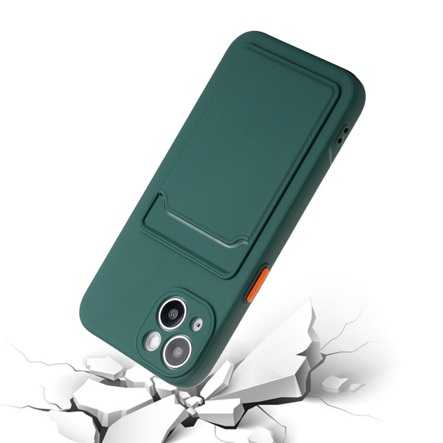 For Apple iPhone 15 Shockproof TPU Case with Card Holder - Durable & Lightweight Design