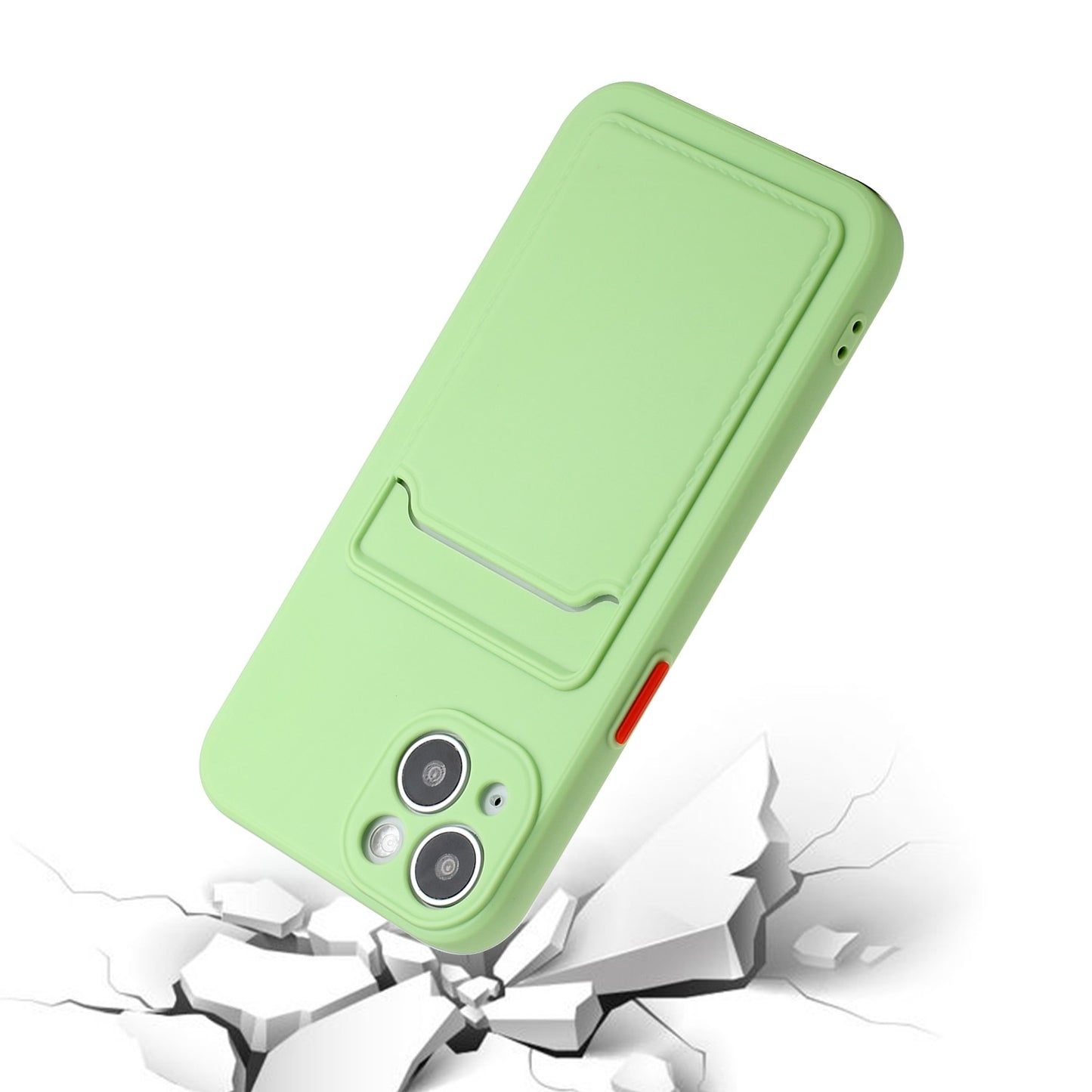 For Apple iPhone 15 Shockproof TPU Case with Card Holder - Durable & Lightweight Design