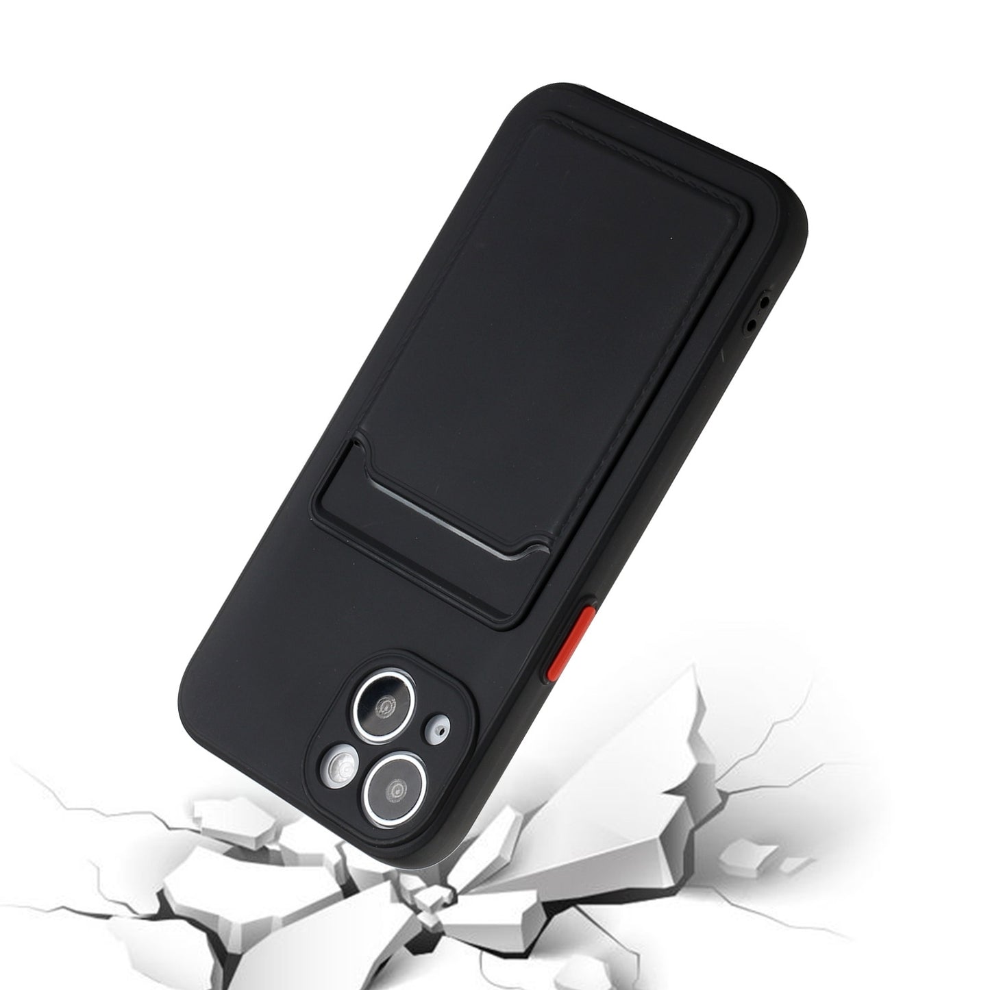 For Apple iPhone 15 Shockproof TPU Case with Card Holder - Durable & Lightweight Design