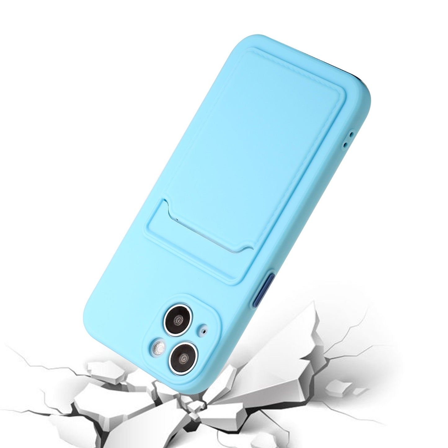 For Apple iPhone 15 Shockproof TPU Case with Card Holder - Durable & Lightweight Design
