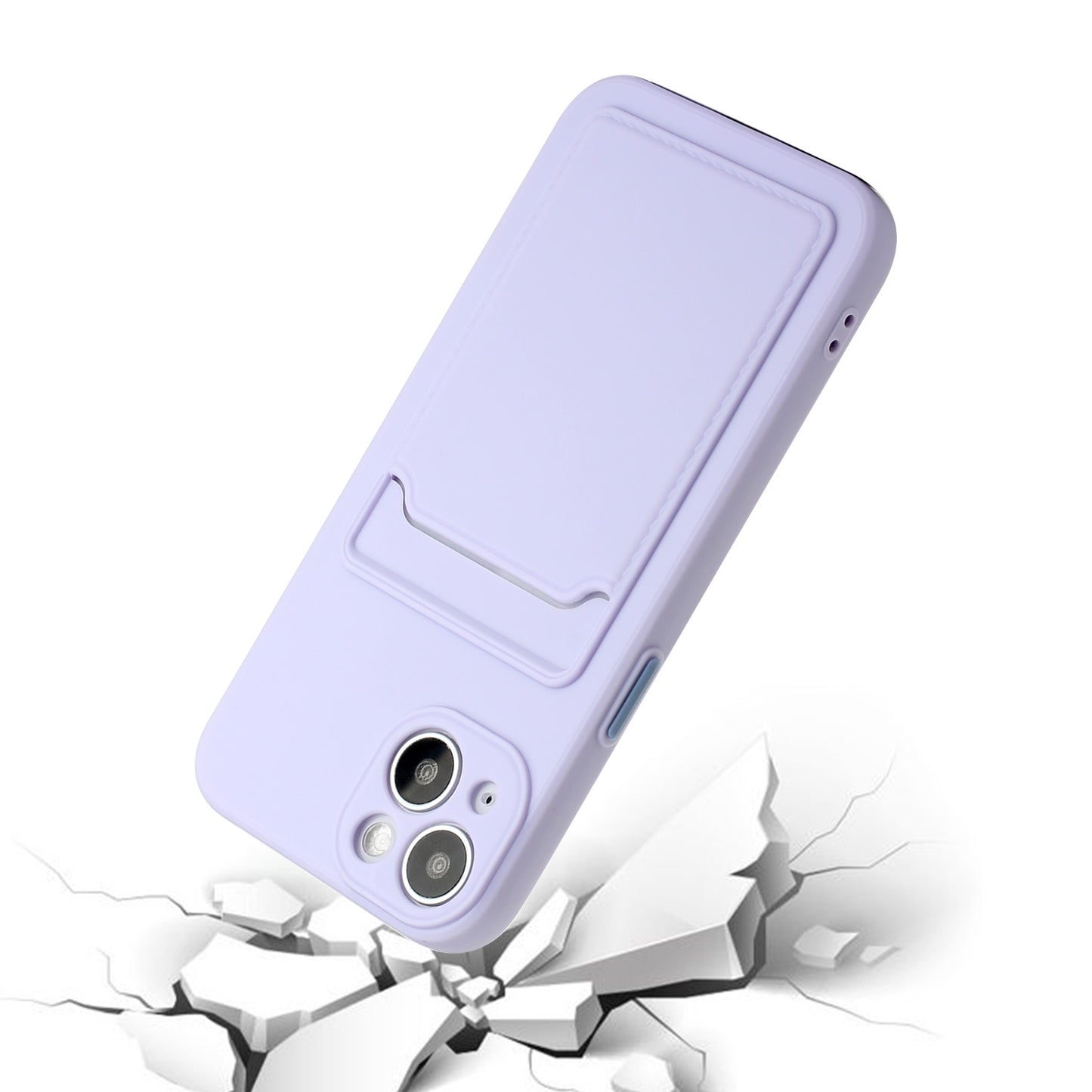 For Apple iPhone 15 Shockproof TPU Case with Card Holder - Durable & Lightweight Design
