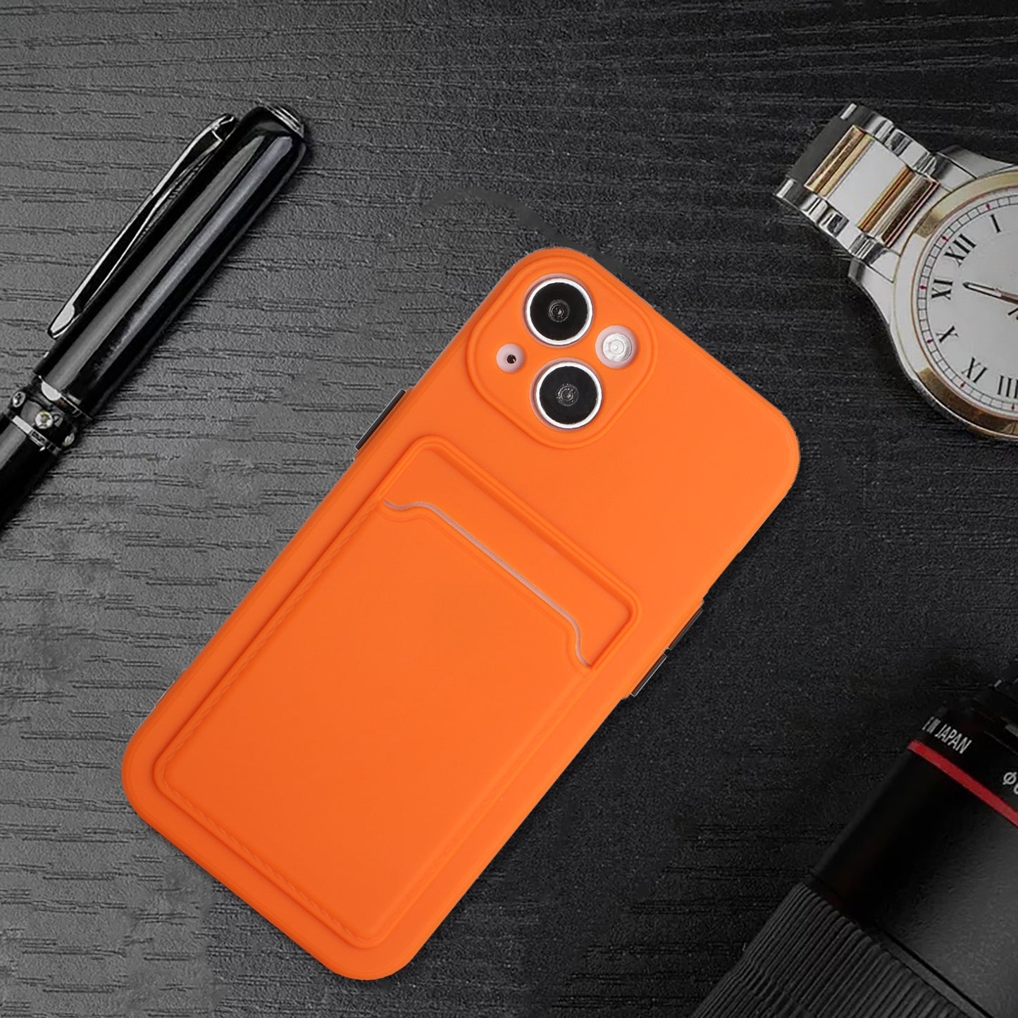 For Apple iPhone 15 Shockproof TPU Case with Card Holder - Durable & Lightweight Design