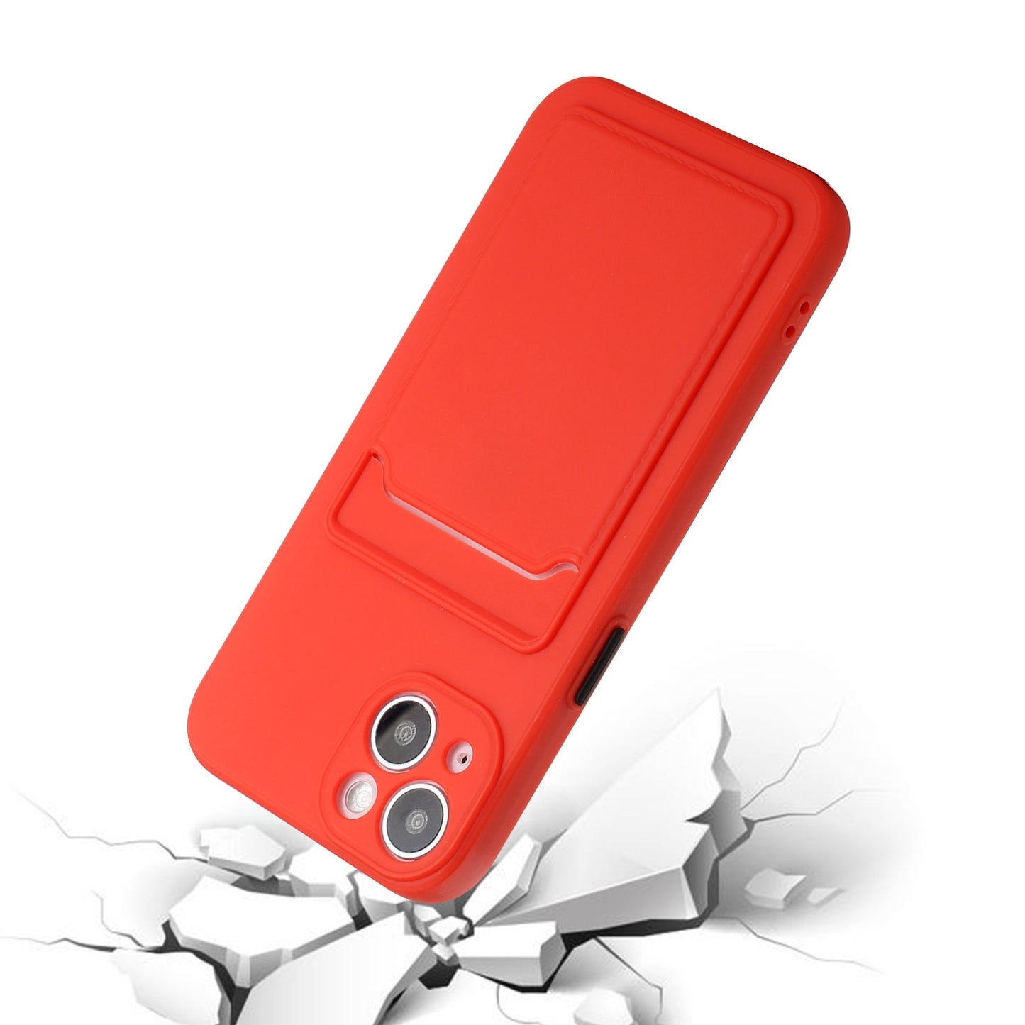For Apple iPhone 15 Shockproof TPU Case with Card Holder - Durable & Lightweight Design