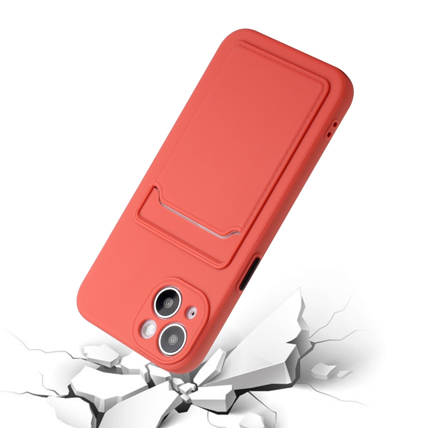 For Apple iPhone 15 Shockproof TPU Case with Card Holder - Durable & Lightweight Design
