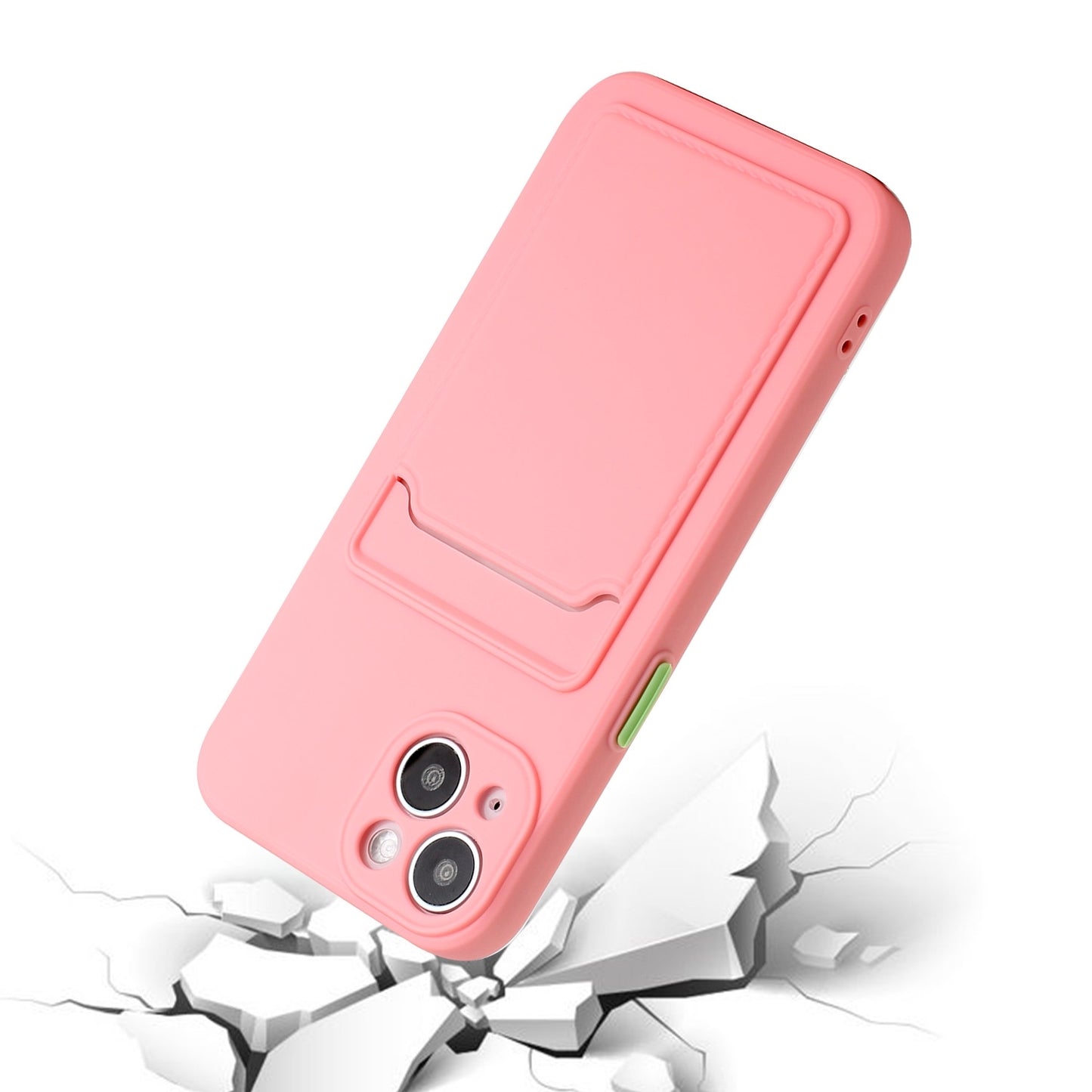 For Apple iPhone 15 Shockproof TPU Case with Card Holder - Durable & Lightweight Design