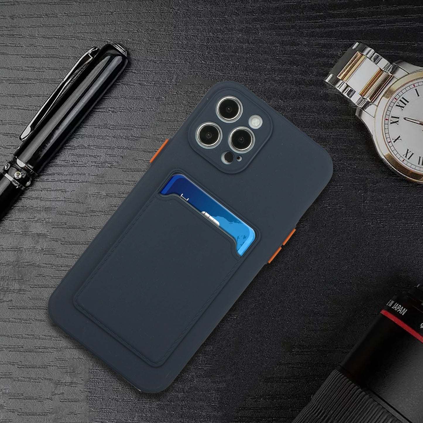 For Apple iPhone 15 Pro Max Shockproof TPU Case with Card Holder - Durable & Lightweight Design