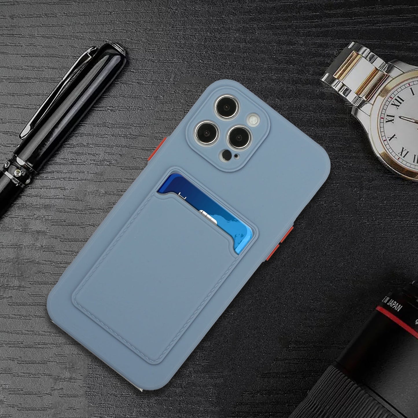 For Apple iPhone 15 Pro Max Shockproof TPU Case with Card Holder - Durable & Lightweight Design