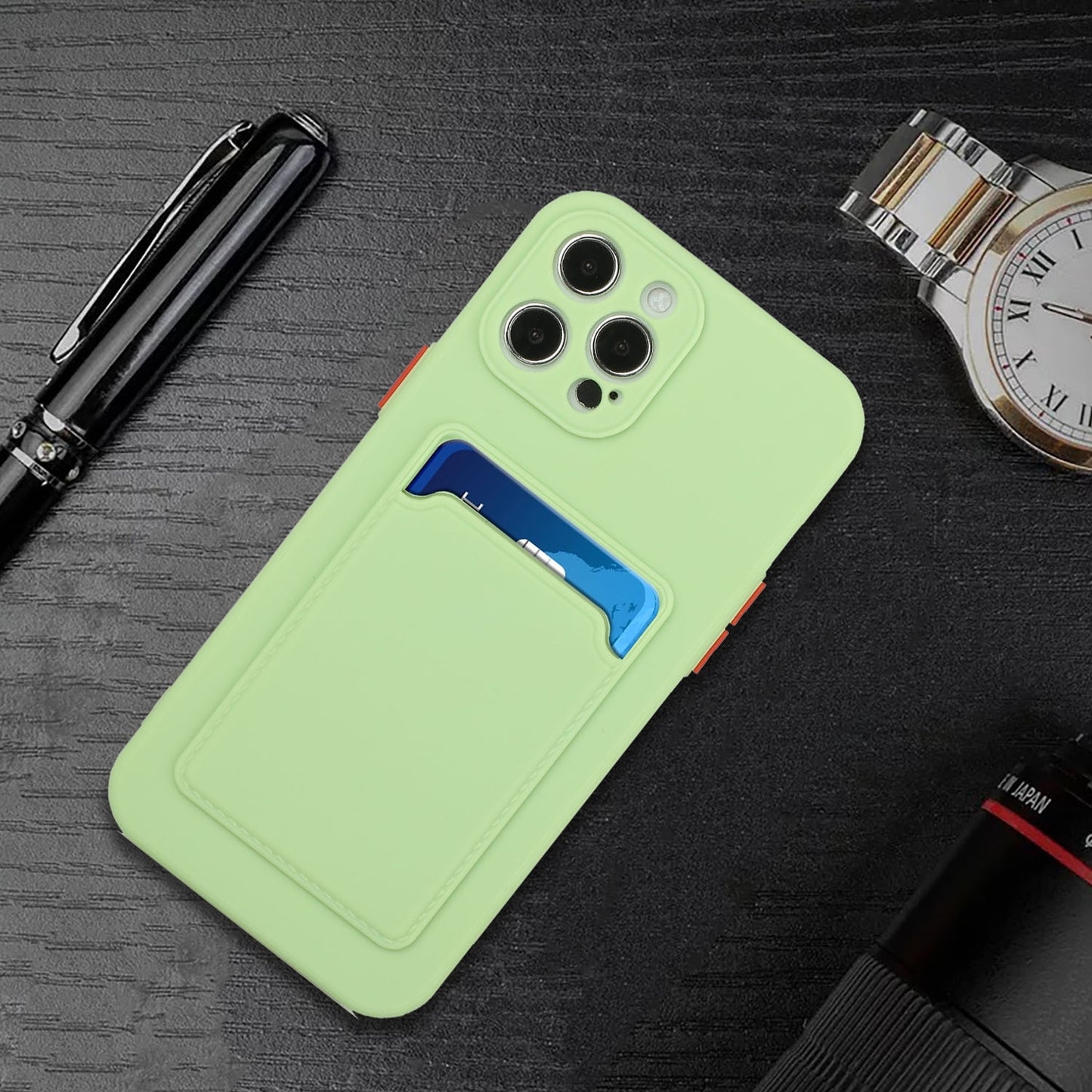 For Apple iPhone 15 Pro Max Shockproof TPU Case with Card Holder - Durable & Lightweight Design