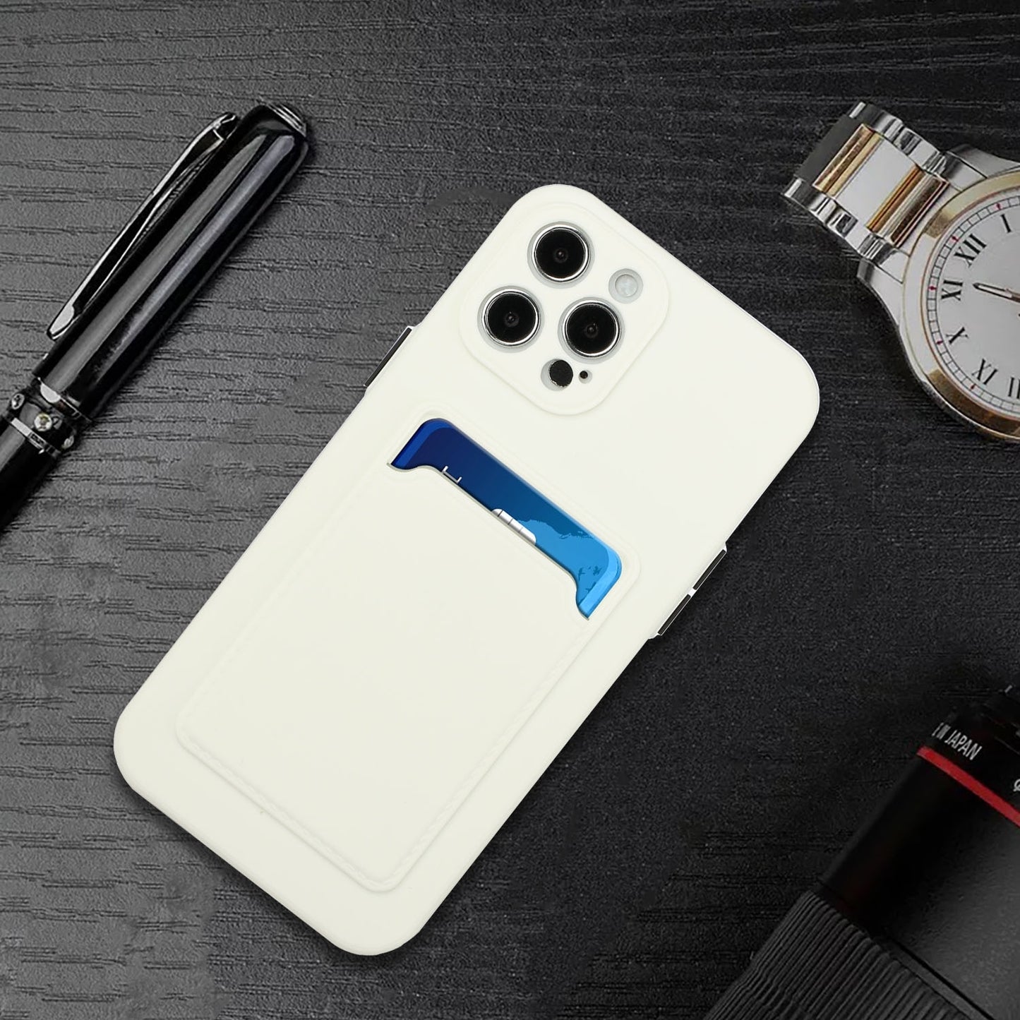 For Apple iPhone 15 Pro Max Shockproof TPU Case with Card Holder - Durable & Lightweight Design