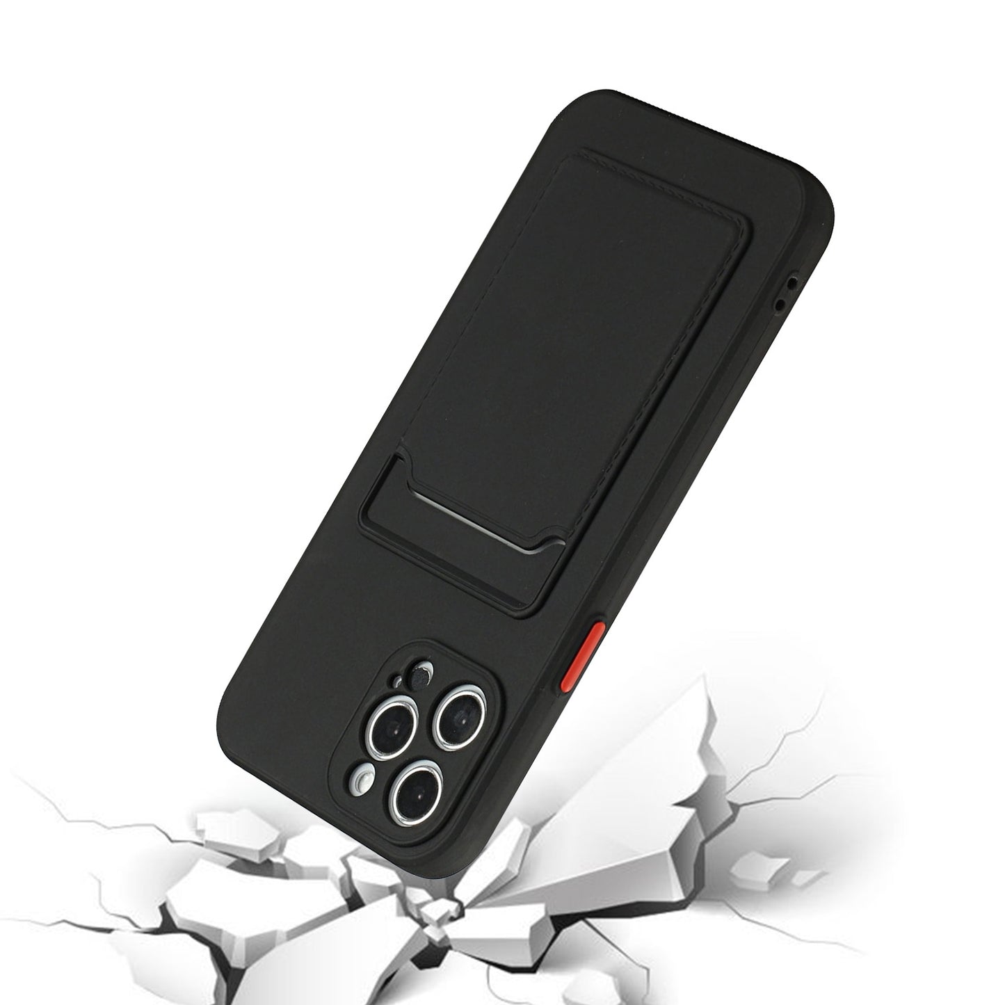 For Apple iPhone 15 Pro Max Shockproof TPU Case with Card Holder - Durable & Lightweight Design