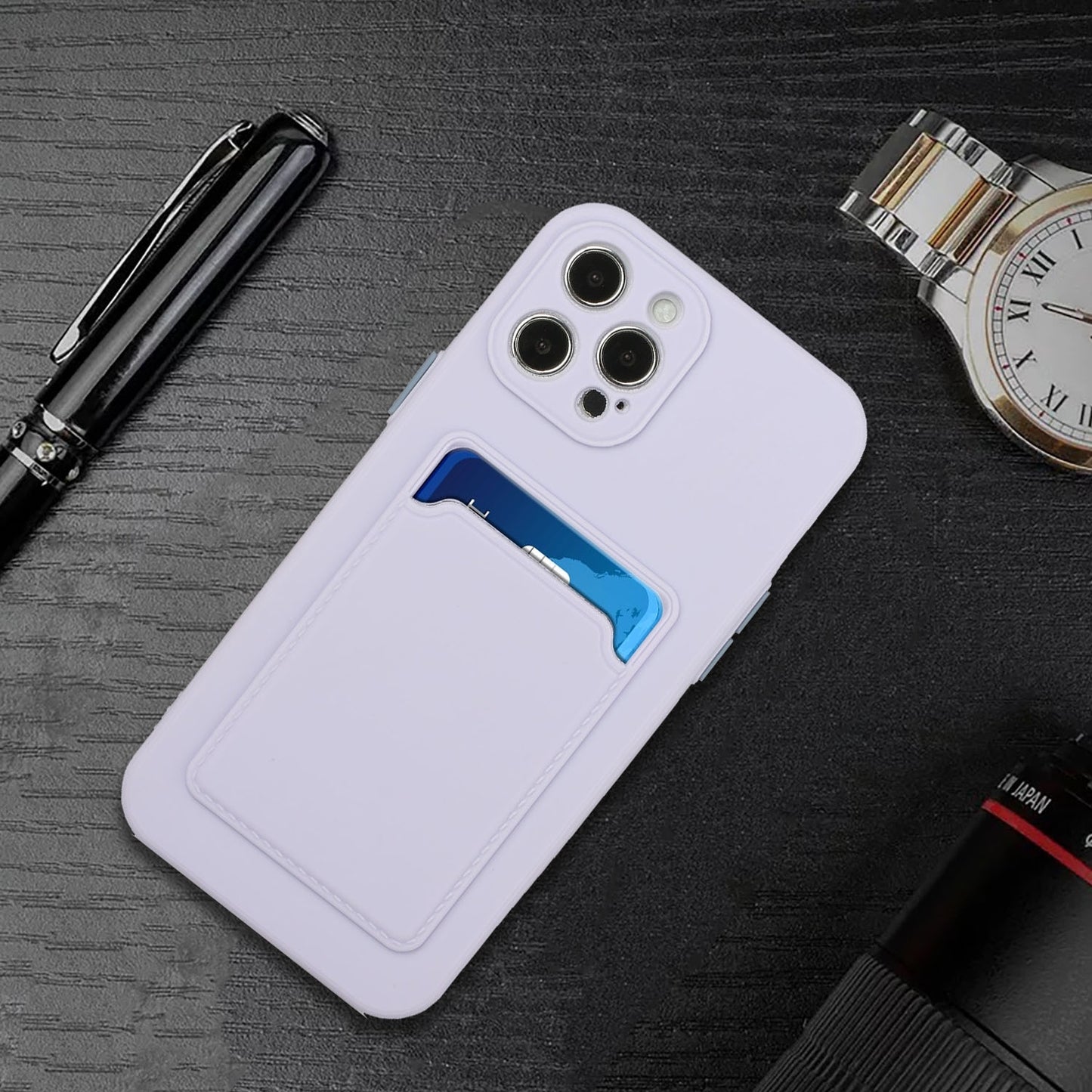 For Apple iPhone 15 Pro Max Shockproof TPU Case with Card Holder - Durable & Lightweight Design
